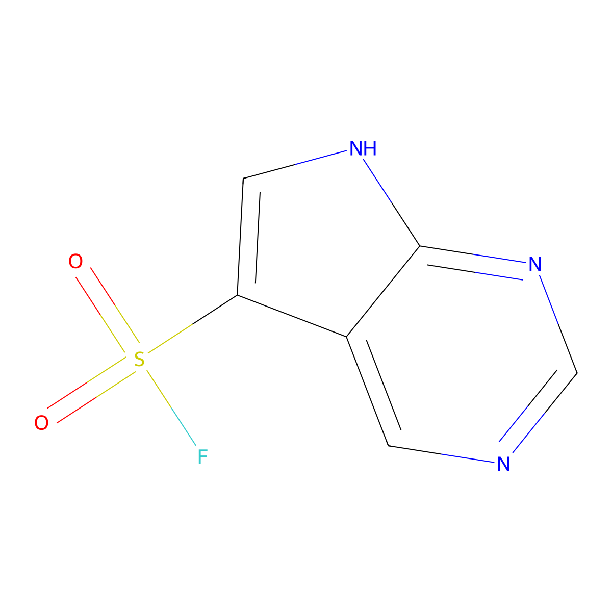 7H-Pyrrolo[2,3-d]pyrimidine-5-sulfonyl fluoride molecular structure, CAS 2090317-27-2