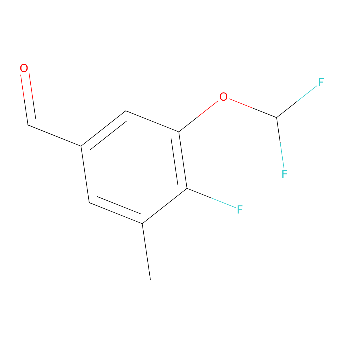 3-(Difluoromethoxy)-4-fluoro-5-methylbenzaldehyde molecular structure, CAS 2090318-51-5
