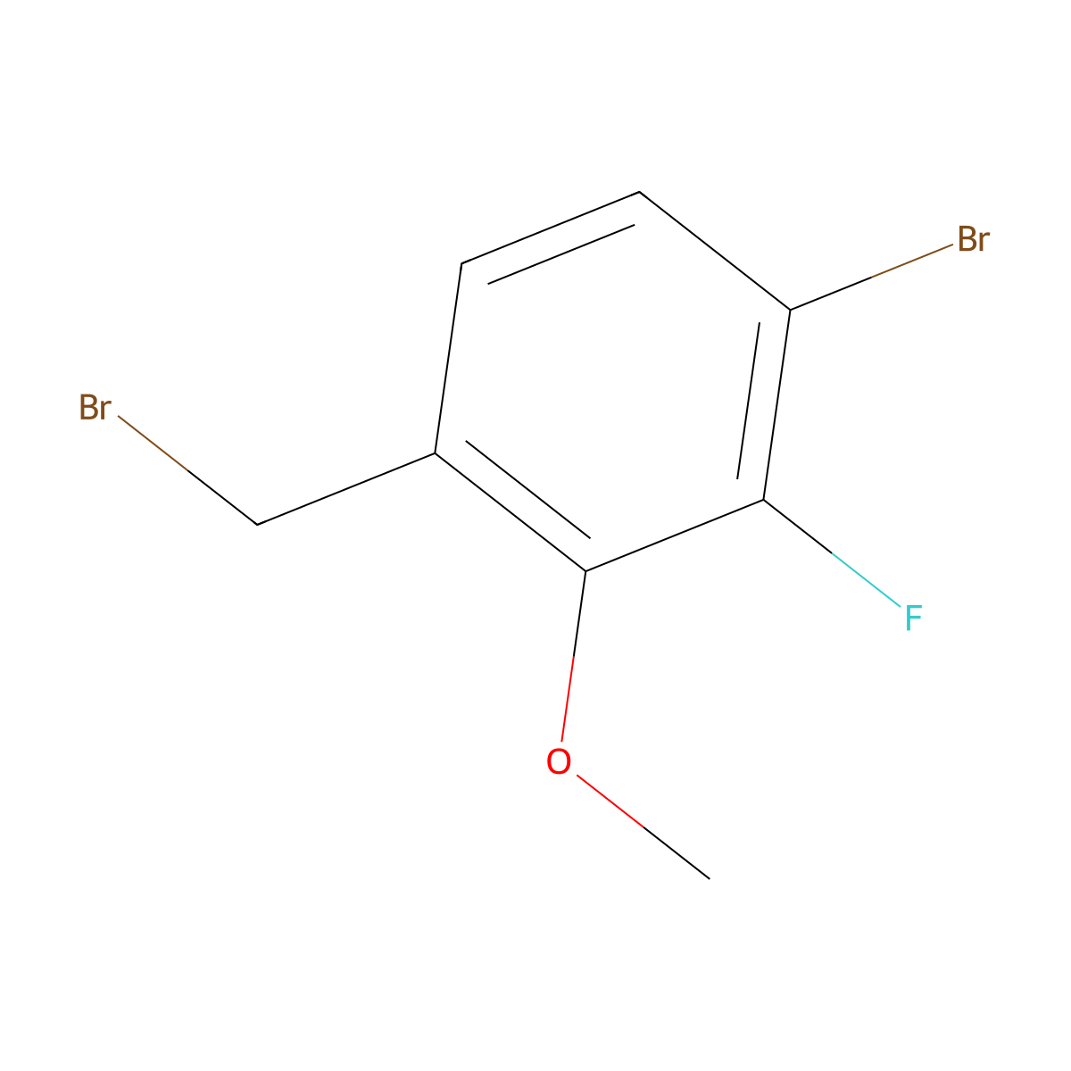 1-Bromo-4-(bromomethyl)-2-fluoro-3-methoxybenZene molecular structure, CAS 2090318-84-4