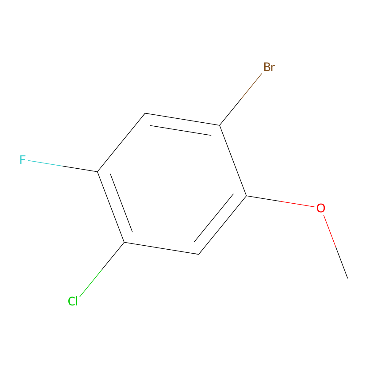 2-Bromo-5-chloro-4-fluoroanisole molecular structure, CAS 2090323-82-1