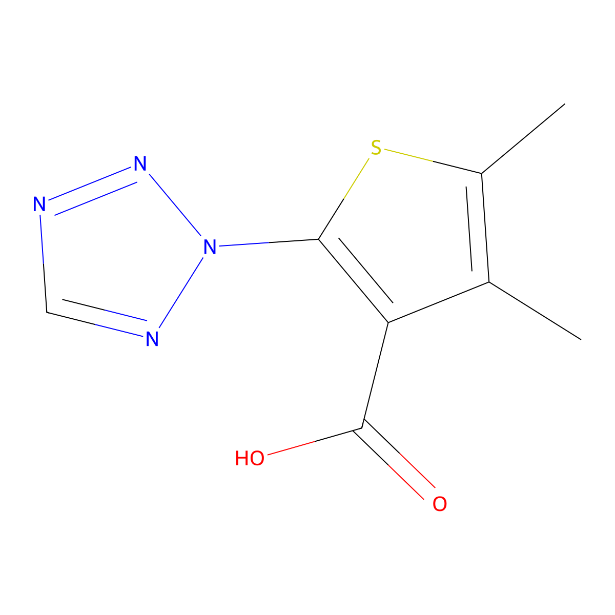 4,5-Dimethyl-2-(2h-tetrazol-2-yl)thiophene-3-carboxylic acid molecular structure, CAS 2090324-68-6