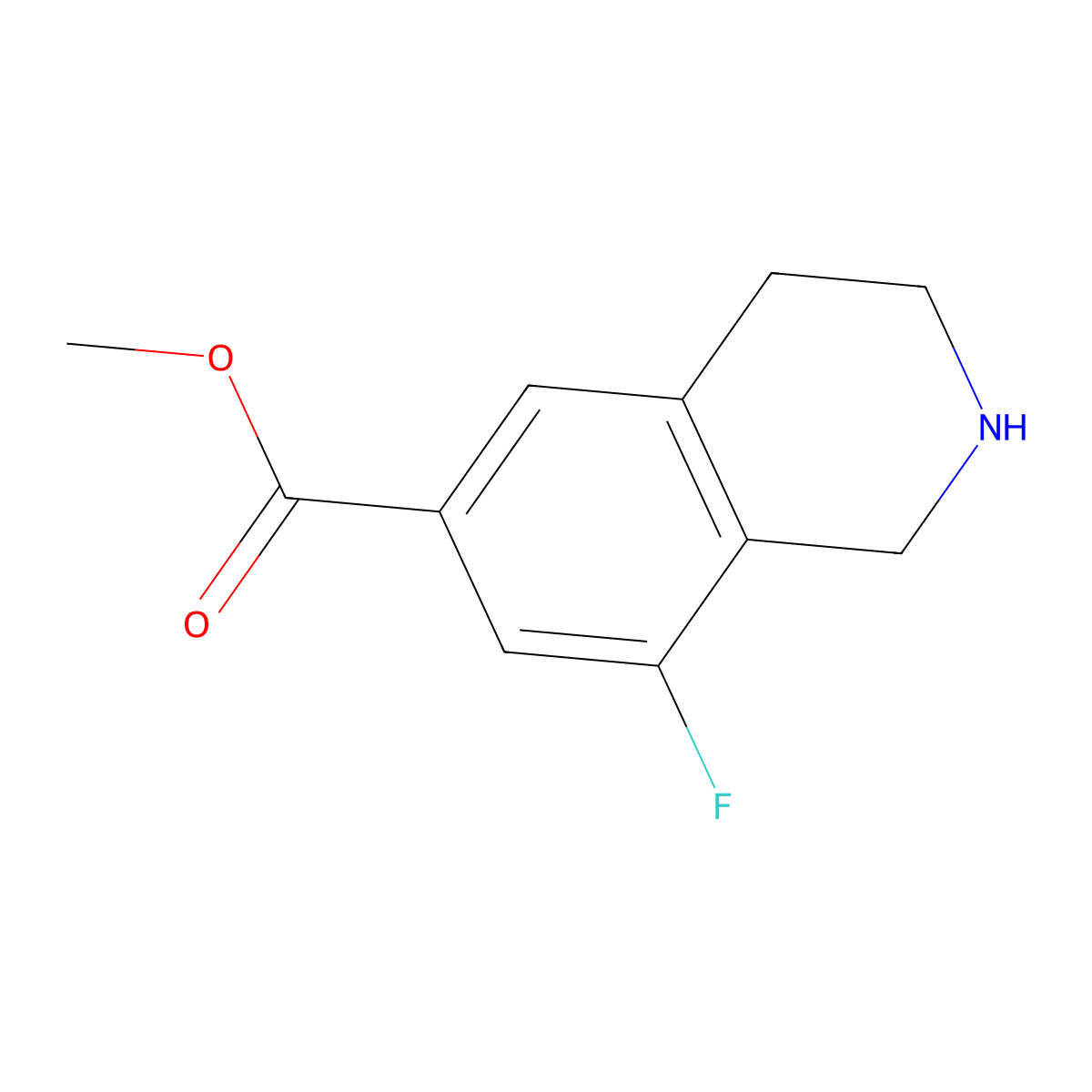 Methyl 8-fluoro-1,2,3,4-tetrahydroisoquinoline-6-carboxylate molecular structure, CAS 2090330-13-3