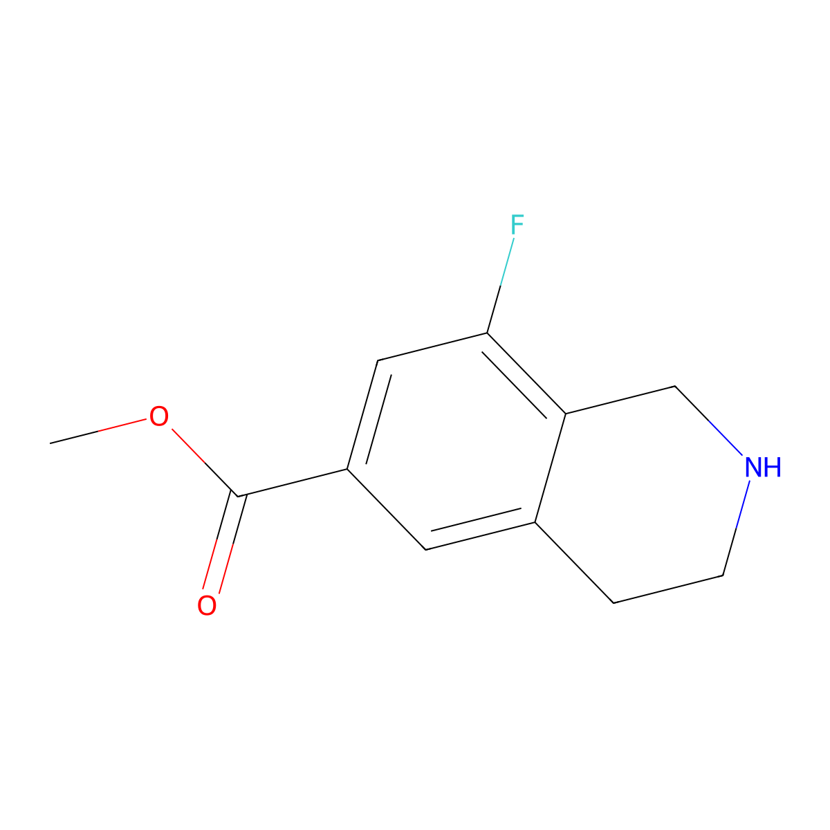 Methyl 8-fluoro-1,2,3,4-tetrahydroisoquinoline-6-carboxylate molecular structure, CAS 2090330-13-3