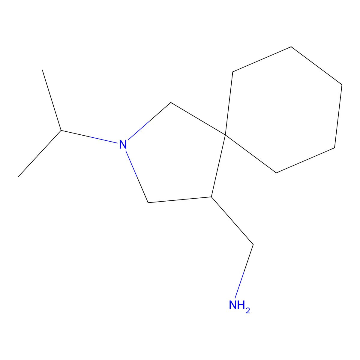 (2-Propan-2-yl-2-azaspiro[4.5]decan-4-yl)methanamine molecular structure, CAS 2090331-10-3