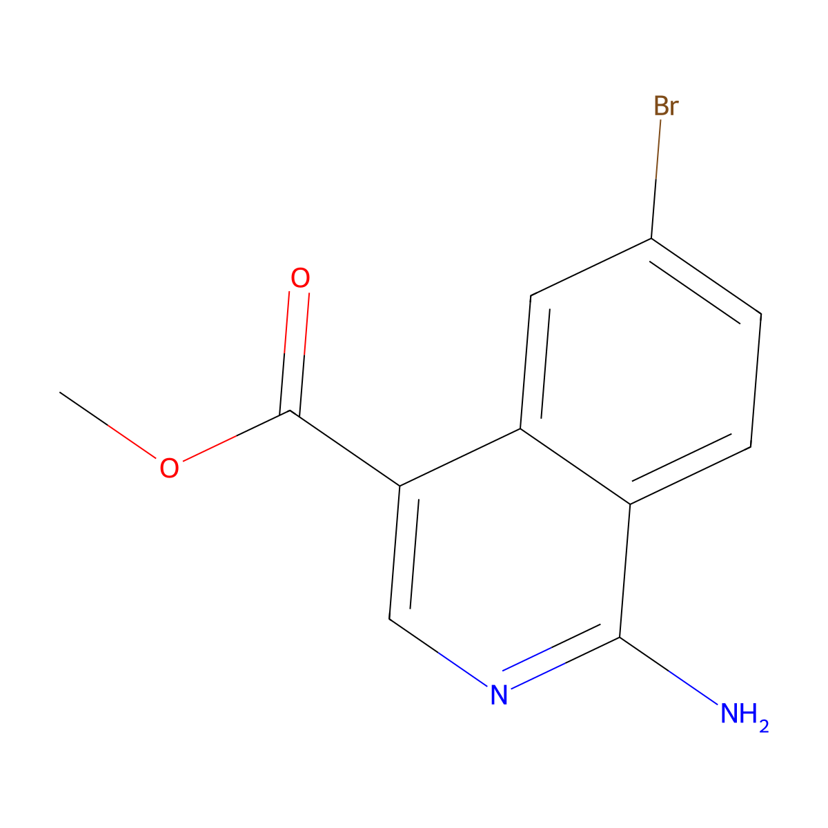 Methyl 1-amino-6-bromoisoquinoline-4-carboxylate molecular structure, CAS 2090332-56-0