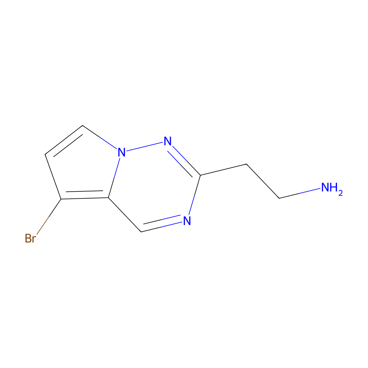 2-(5-Bromopyrrolo[2,1-f][1,2,4]triazin-2-yl)ethan-1-amine molecular structure, CAS 2090334-93-1