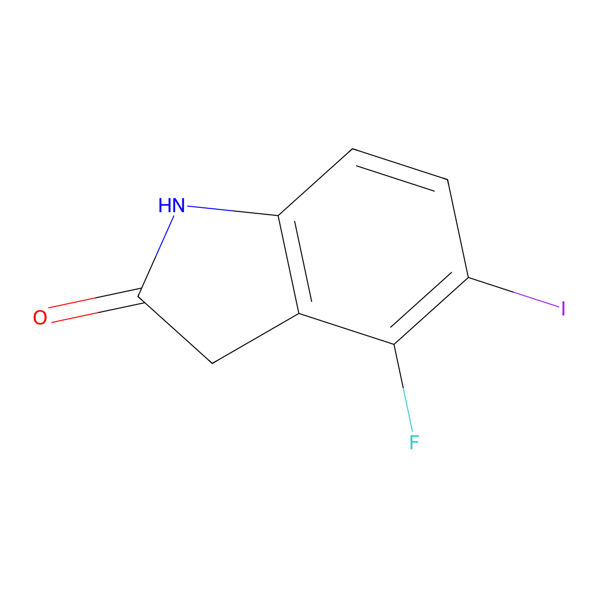 4-Fluoro-5-iodoindolin-2-one molecular structure, CAS 2090335-37-6
