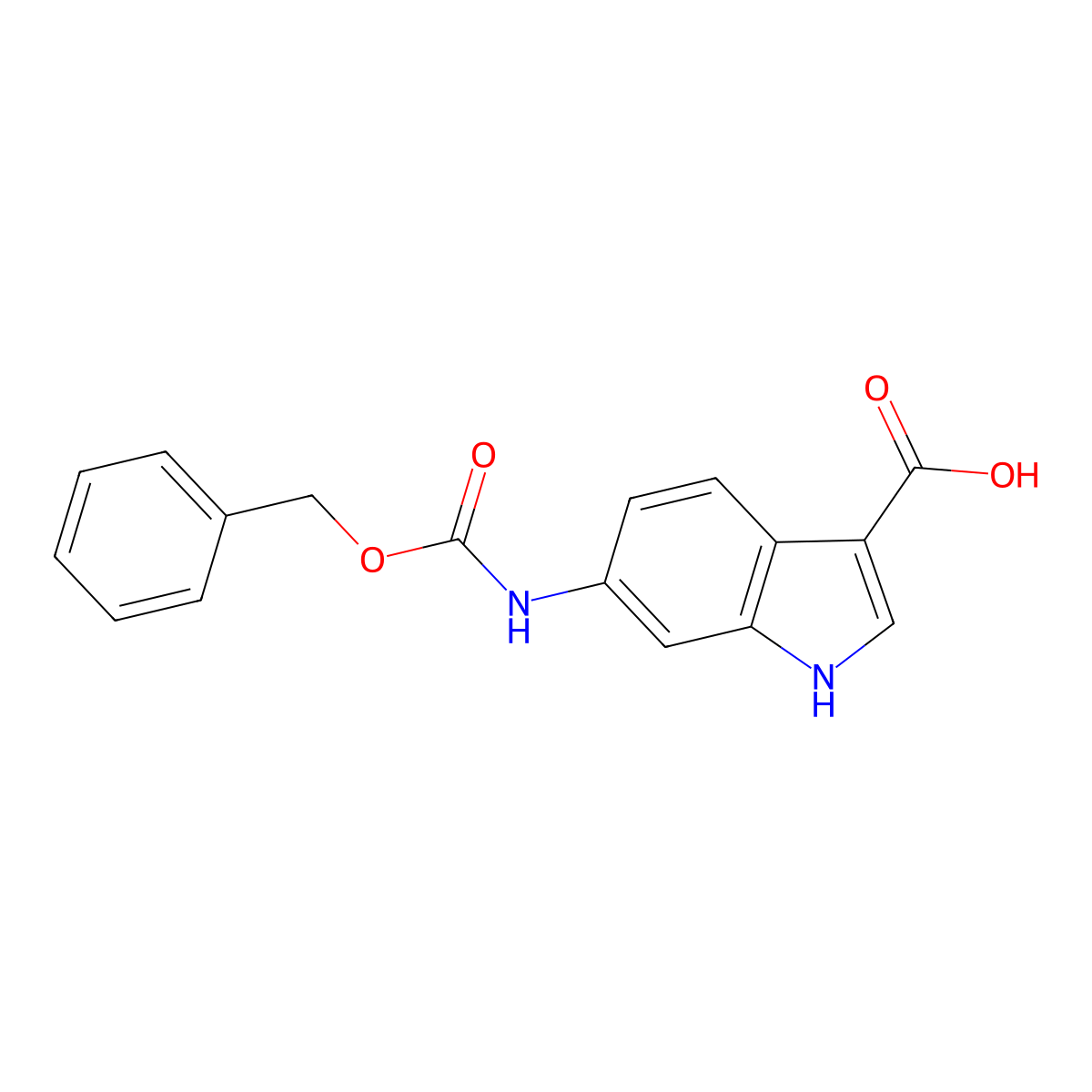 6-{[(benzyloxy)carbonyl]amino}-1H-indole-3-carboxylic acid molecular structure, CAS 2090335-44-5