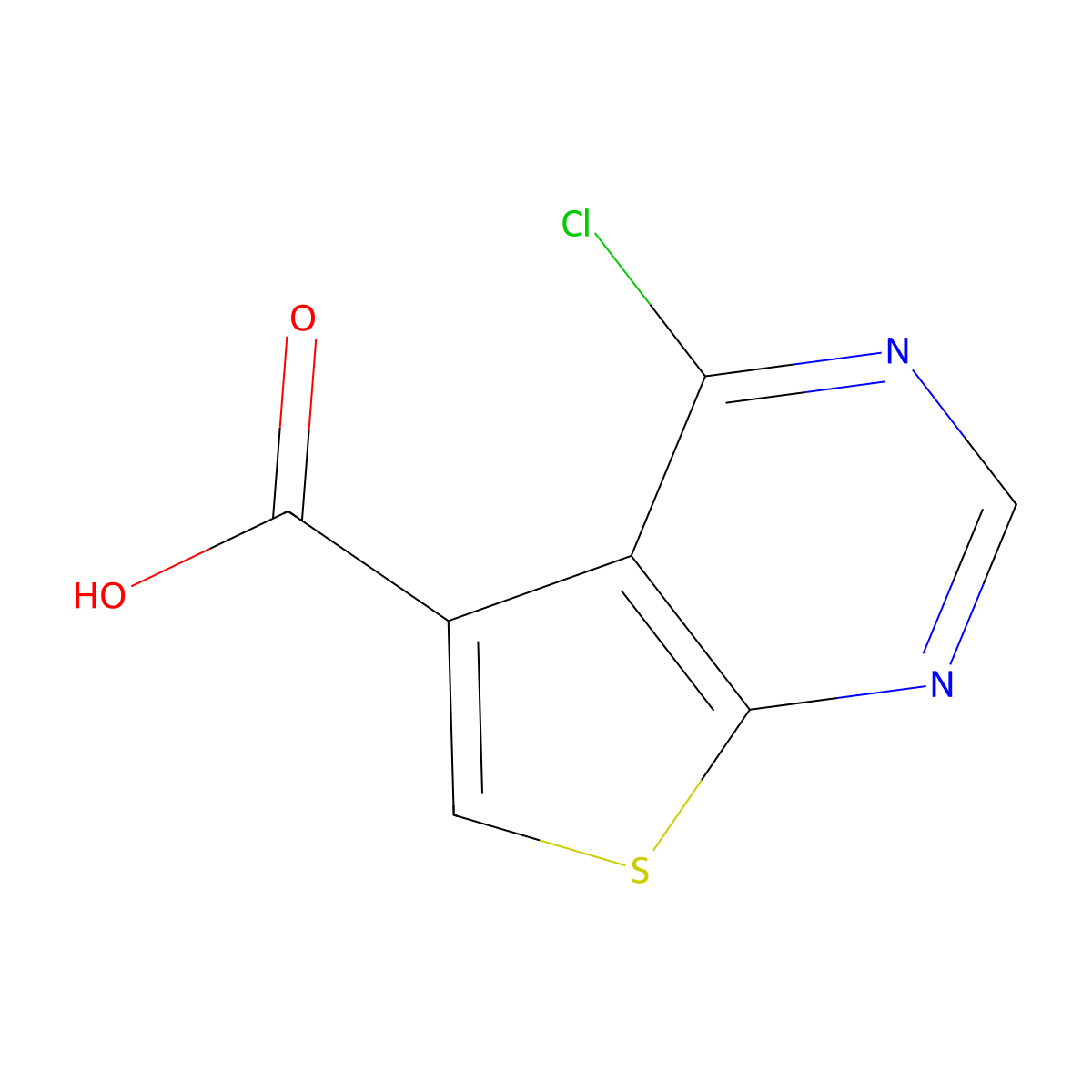 4-Chlorothieno[2,3-d]pyrimidine-5-carboxylic acid molecular structure, CAS 2090335-66-1