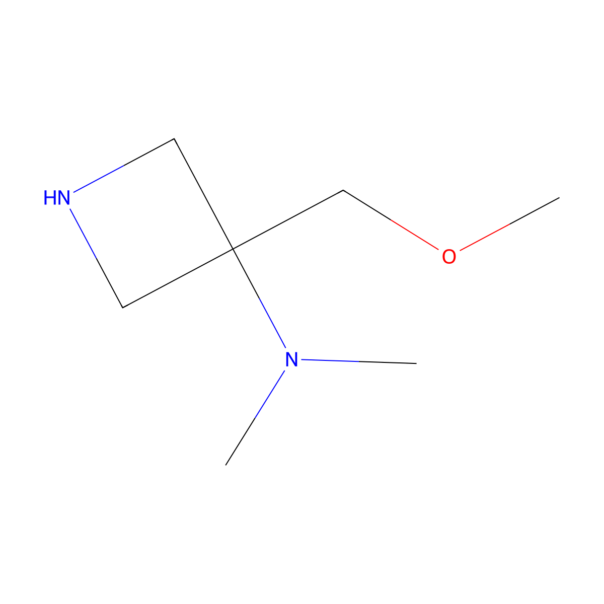 3-(Methoxymethyl)-N,N-dimethylazetidin-3-amine molecular structure, CAS 2090336-01-7