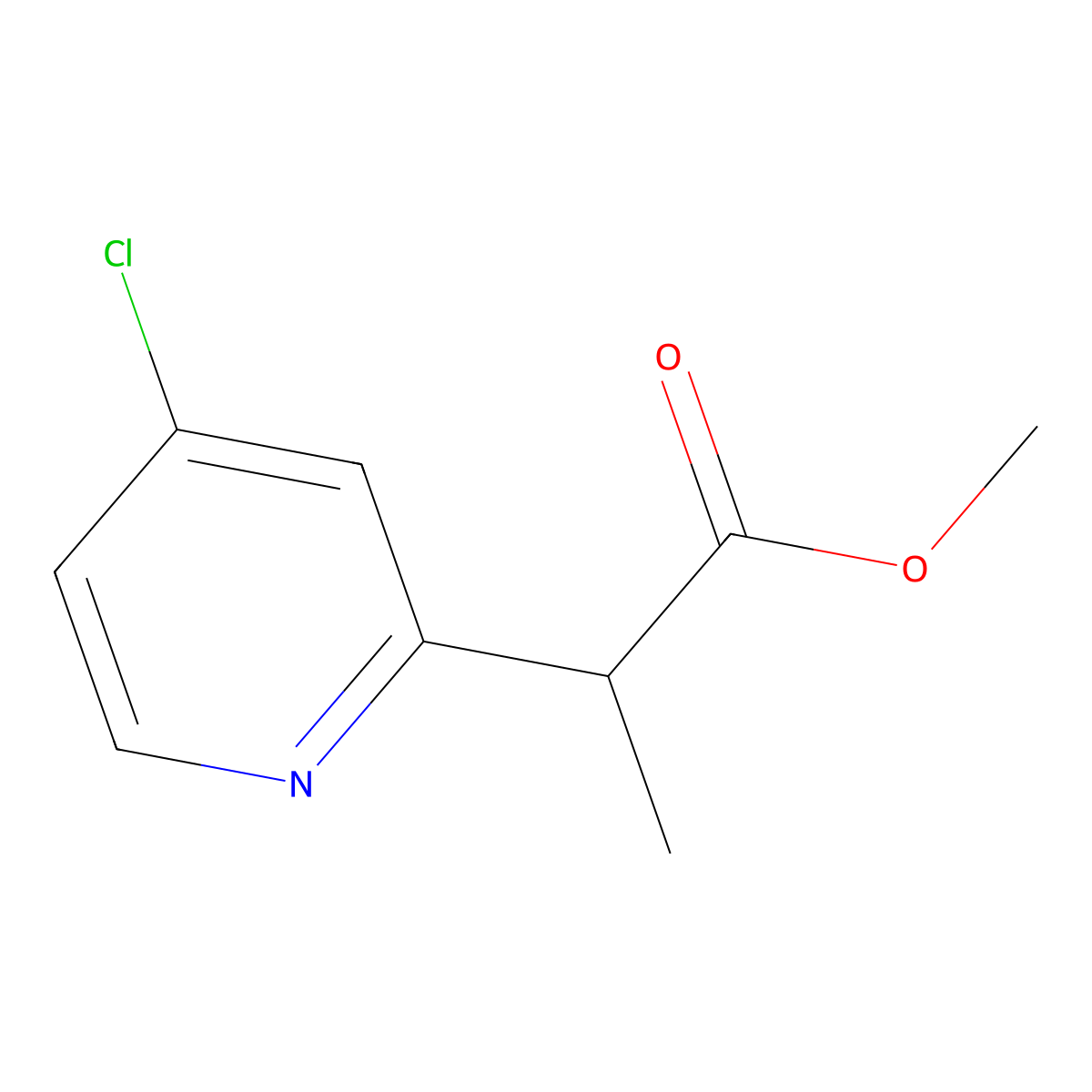Methyl 2-(4-chloropyridin-2-yl)propanoate molecular structure, CAS 2090337-02-1