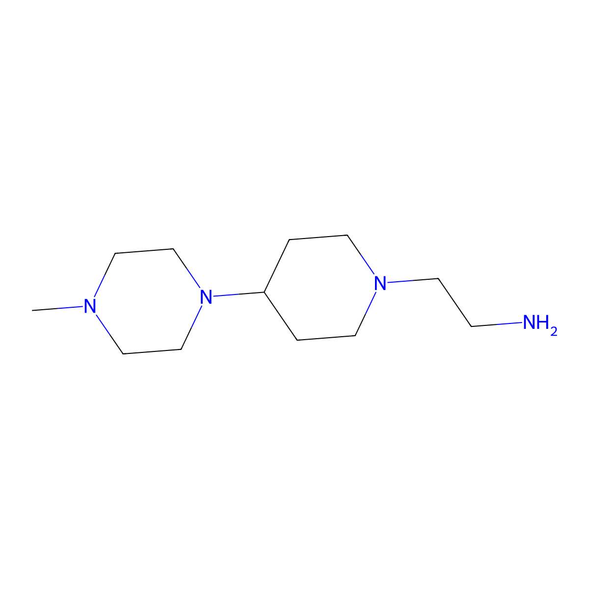 2-[4-(4-Methylpiperazin-1-yl)piperidin-1-yl]ethan-1-amine molecular structure, CAS 2090340-41-1