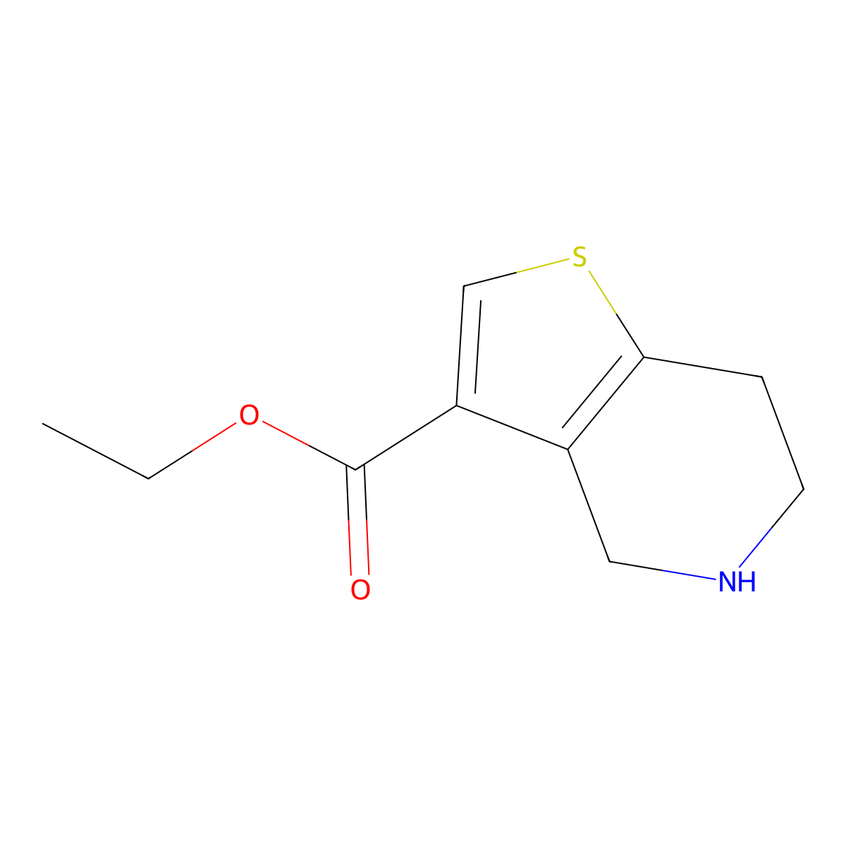 Ethyl 4,5,6,7-tetrahydrothieno[3,2-c]pyridine-3-carboxylate molecular structure, CAS 2090342-95-1