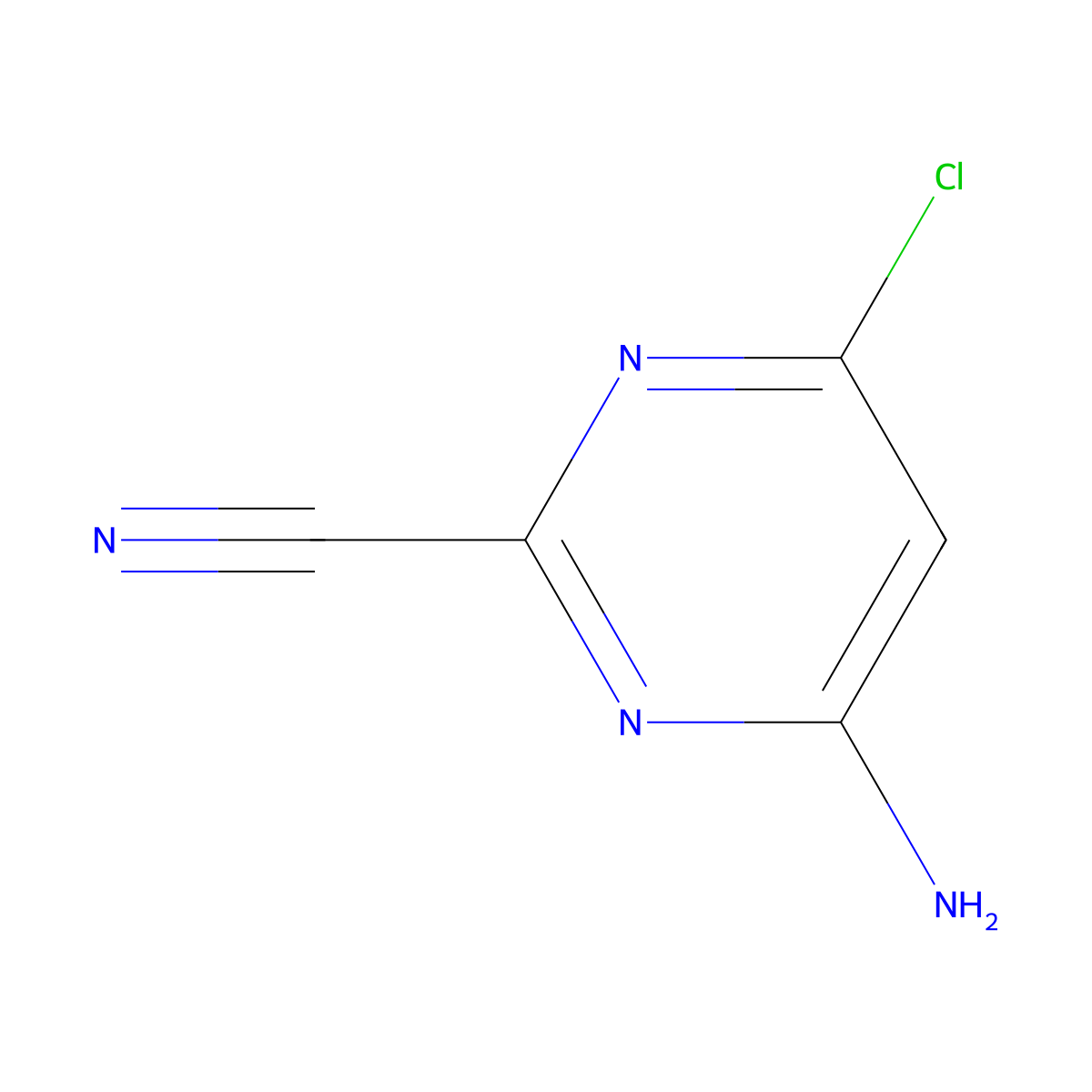 4-Amino-6-chloropyrimidine-2-carbonitrile molecular structure, CAS 2090343-49-8