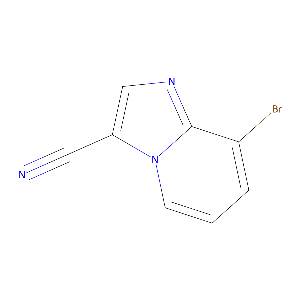 8-Bromoimidazo[1,2-a]pyridine-3-carbonitrile molecular structure, CAS 2090346-77-1