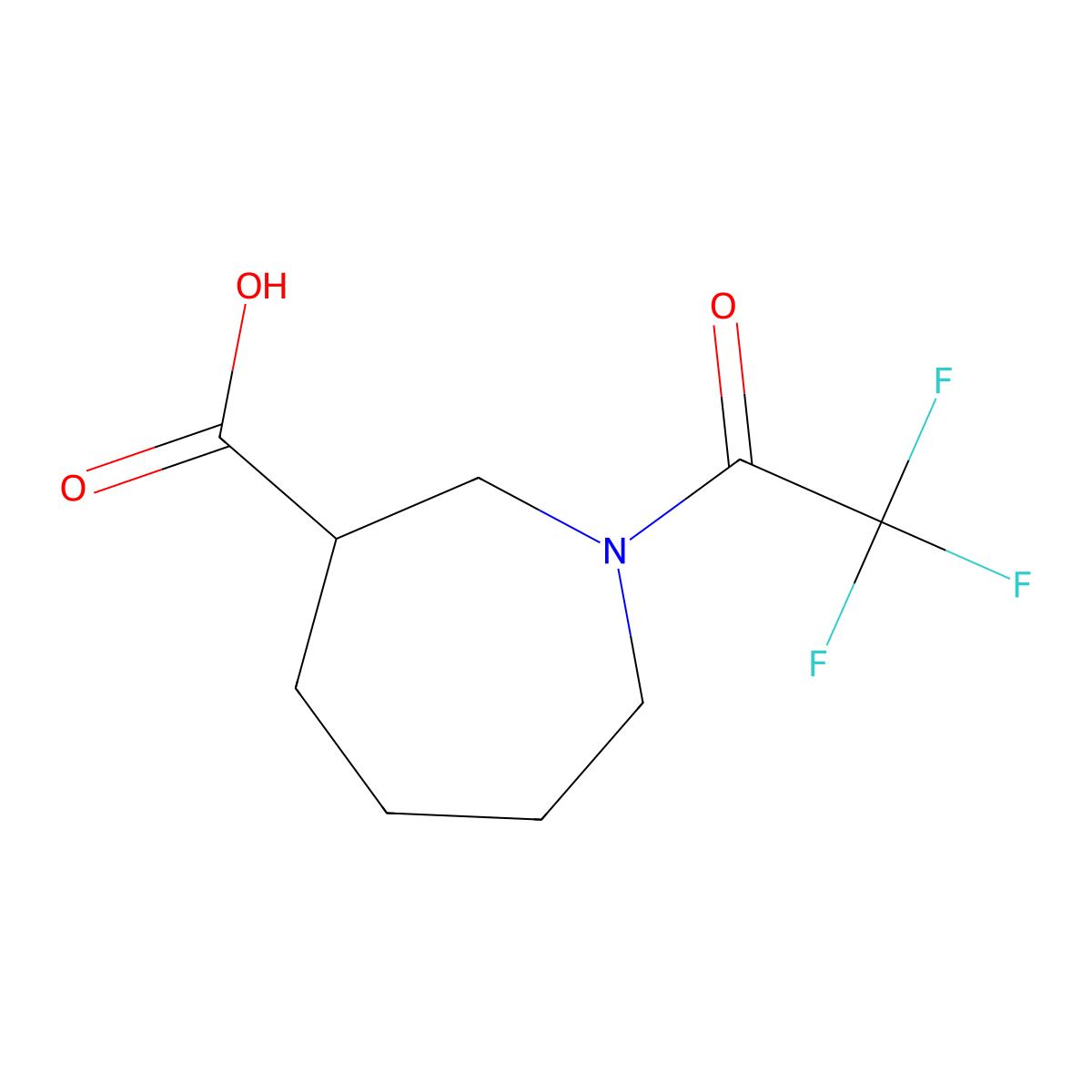 1-(Trifluoroacetyl)azepane-3-carboxylic acid molecular structure, CAS 2090348-02-8