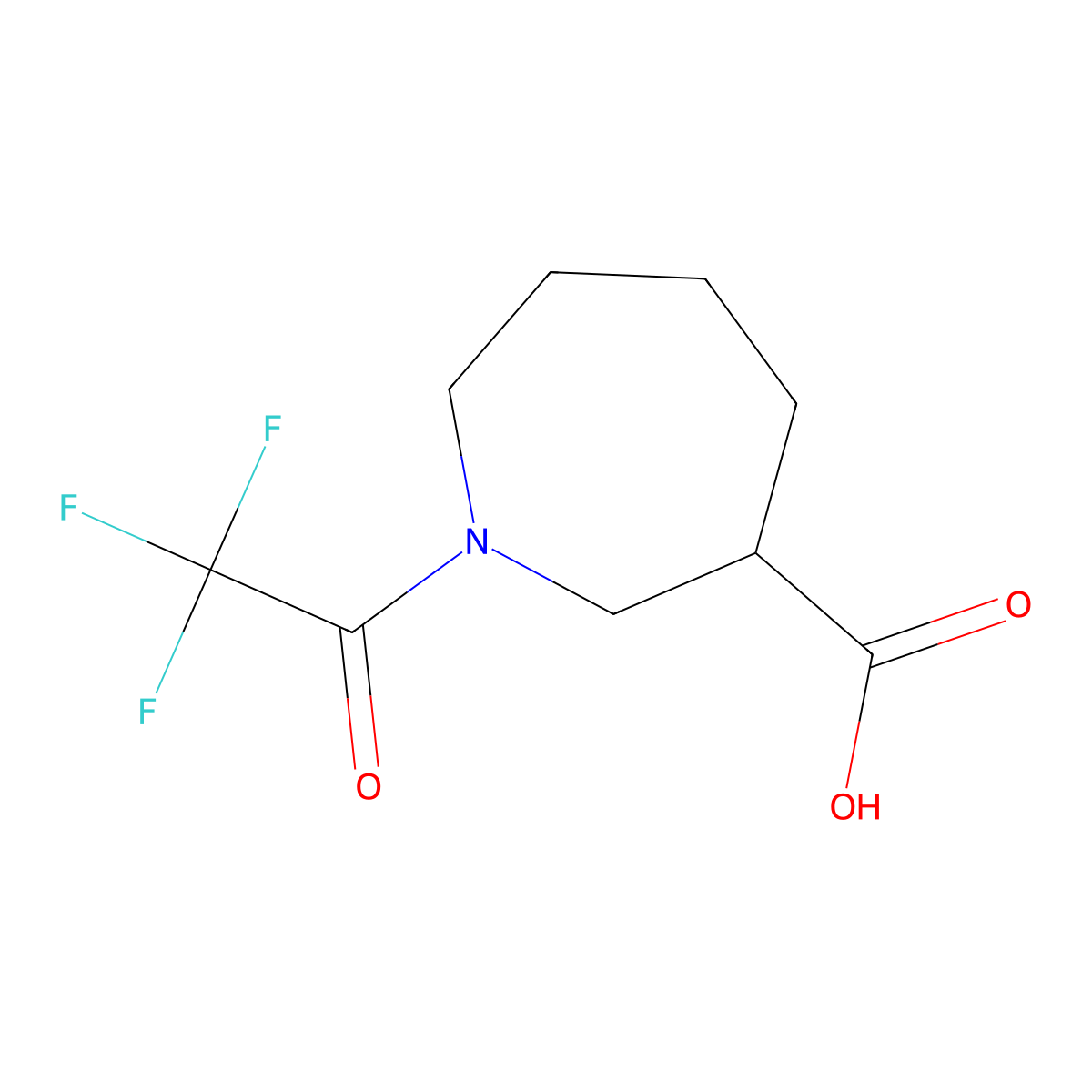 1-(Trifluoroacetyl)azepane-3-carboxylic acid molecular structure, CAS 2090348-02-8