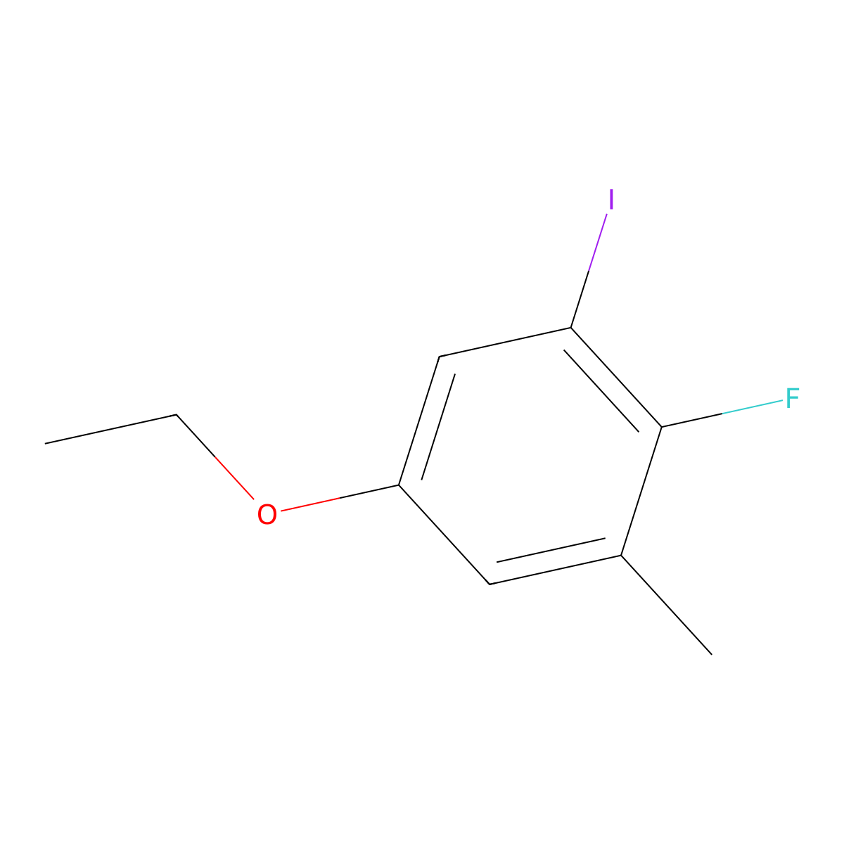 5-Ethoxy-2-fluoro-1-iodo-3-methylbenzene molecular structure, CAS 2090348-94-8