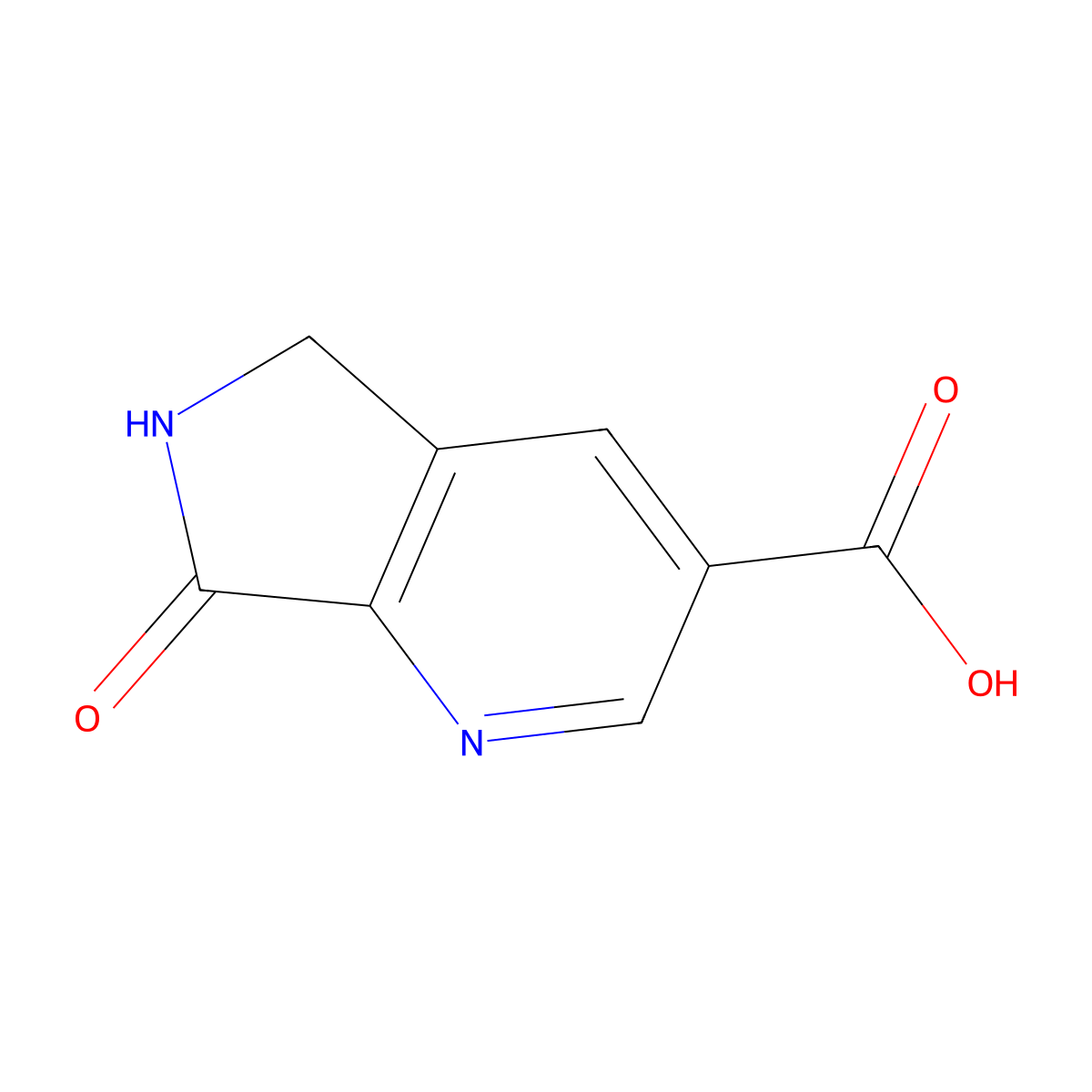 7-oxo-5H,6H,7H-pyrrolo[3,4-b]pyridine-3-carboxylicacid molecular structure, CAS 2090355-24-9
