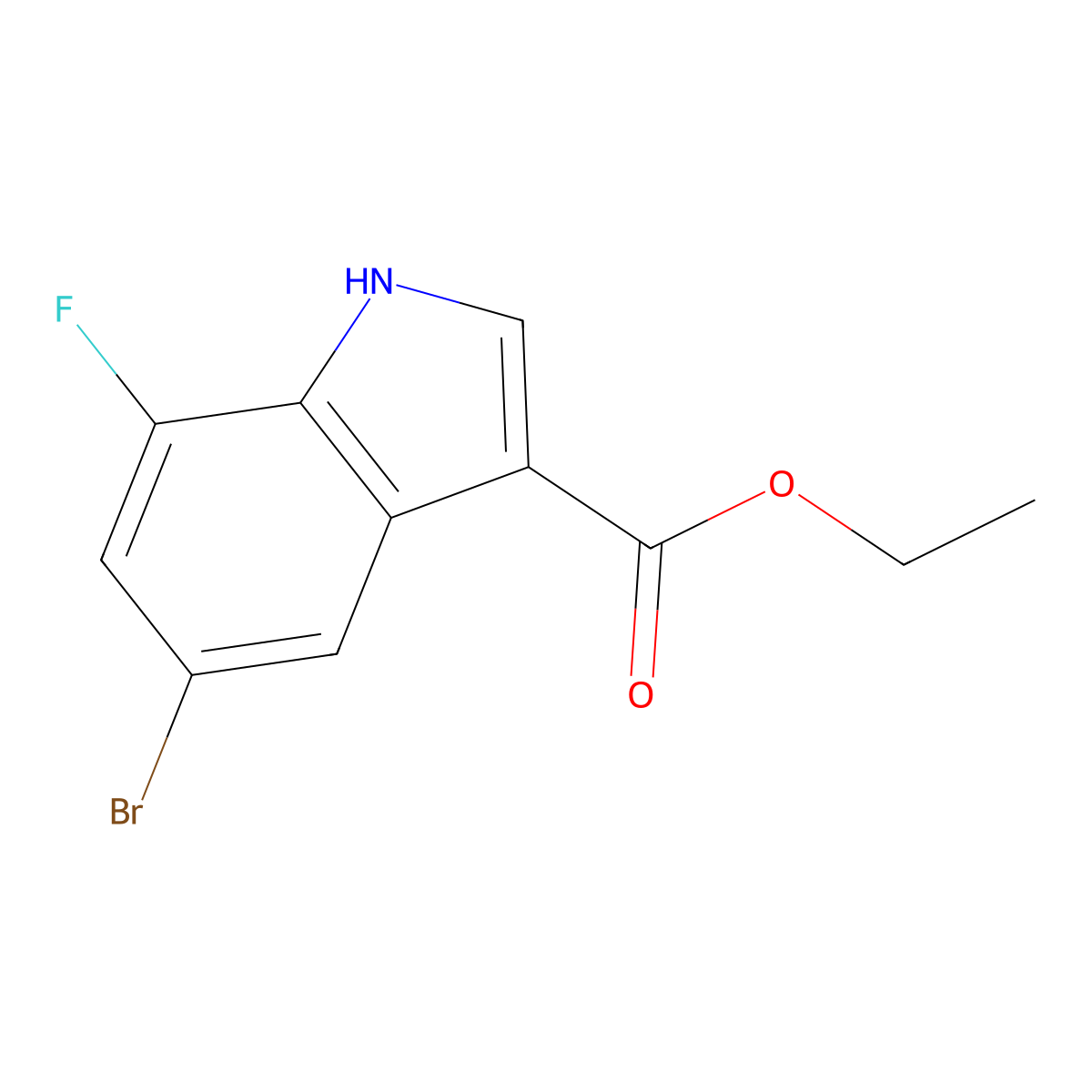Ethyl 5-Bromo-7-fluoroindole-3-carboxylate molecular structure, CAS 2090355-97-6