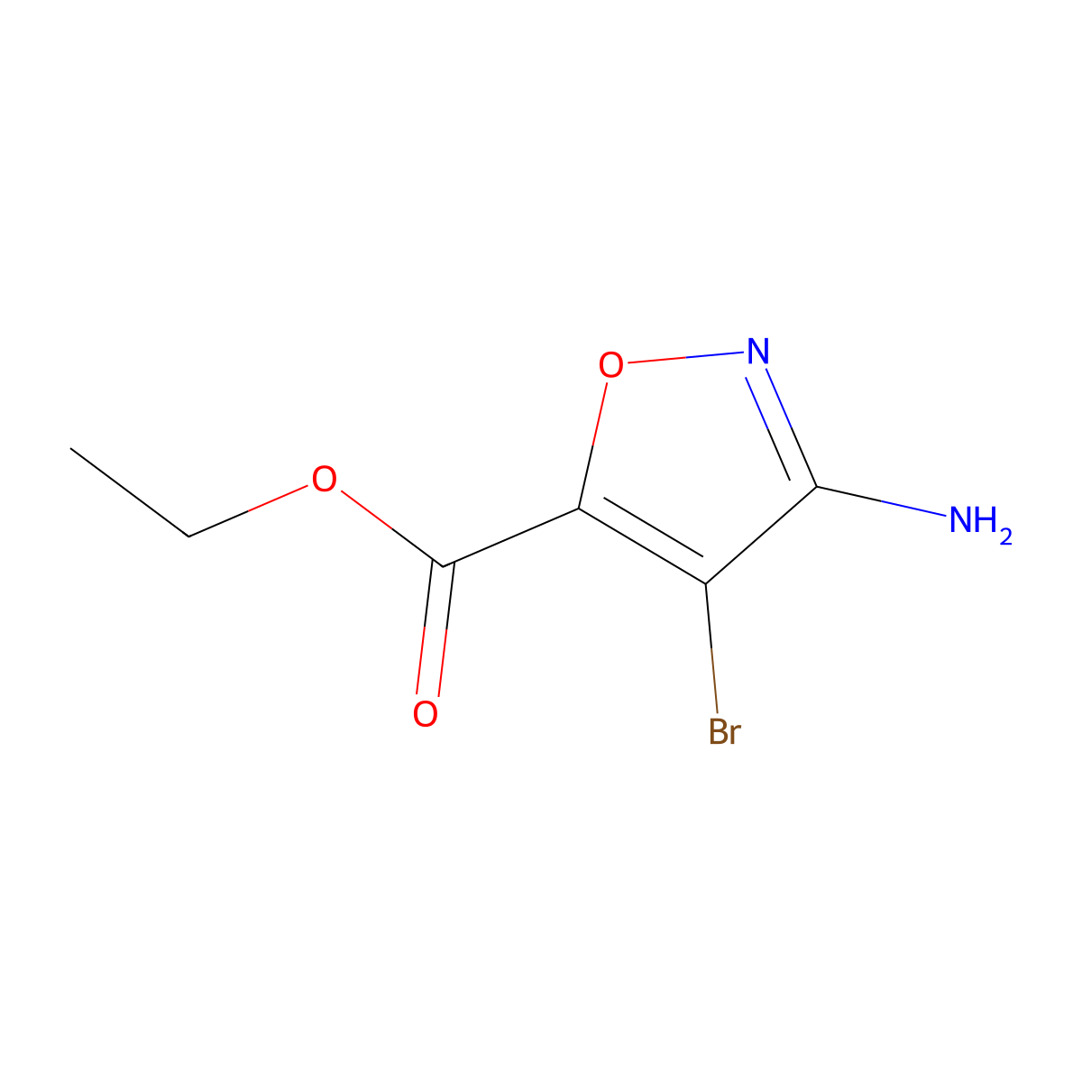 Ethyl 3-amino-4-bromo-1,2-oxazole-5-carboxylate molecular structure, CAS 2090361-11-6