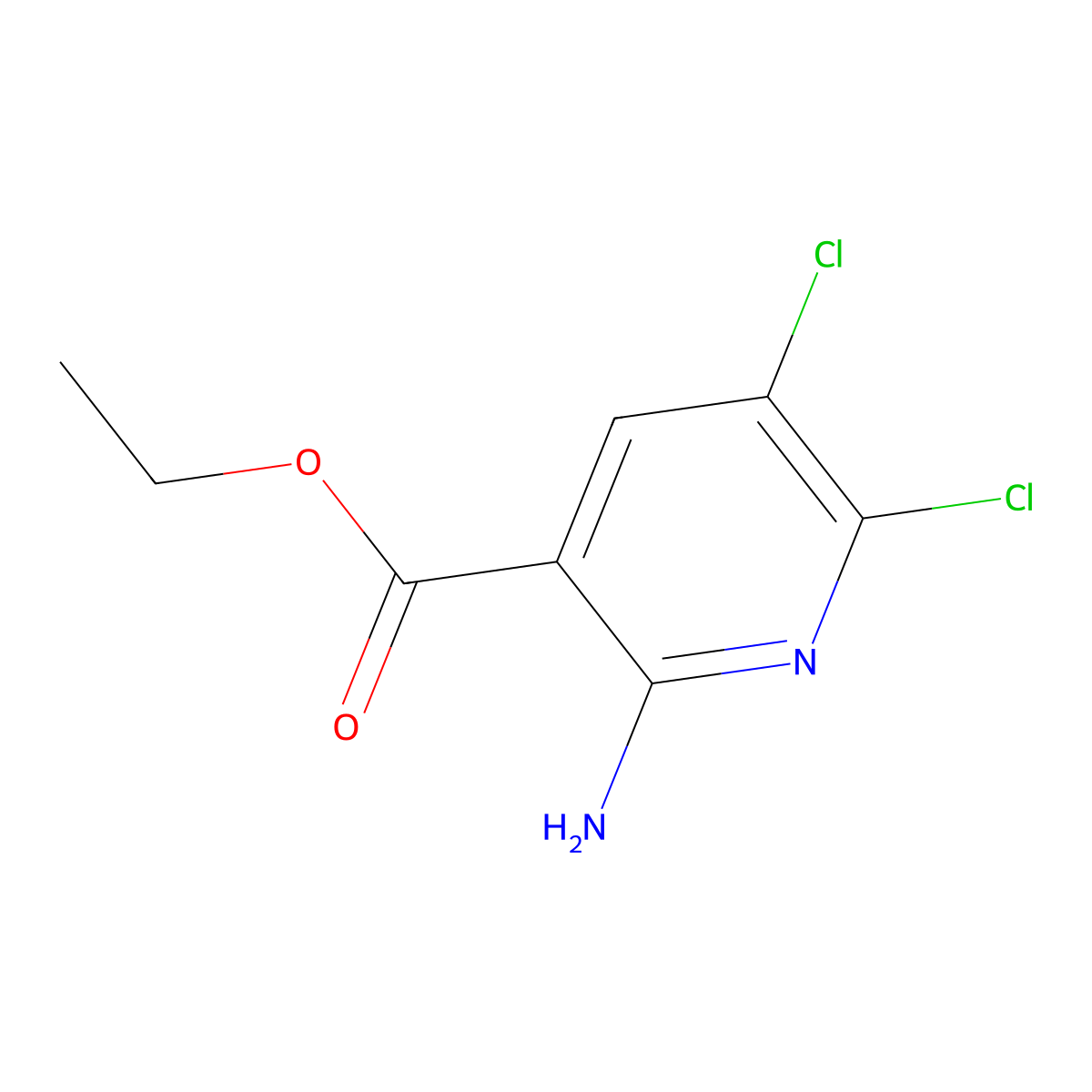 Ethyl 2-amino-5,6-dichloropyridine-3-carboxylate molecular structure, CAS 2090361-21-8