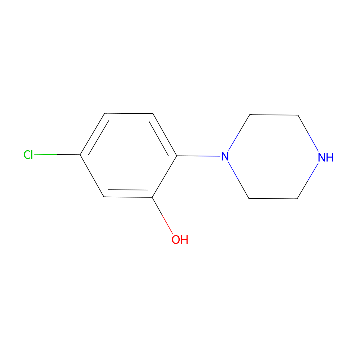 5-Chloro-2-(piperazin-1-yl)phenol molecular structure, CAS 2090363-54-3