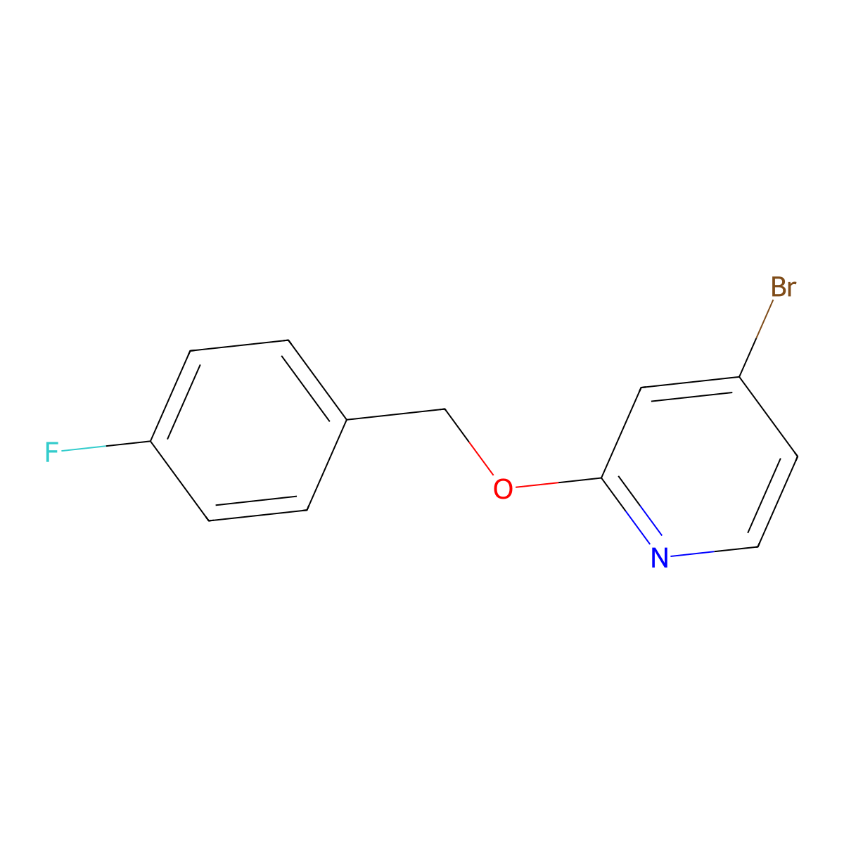 4-Bromo-2-(4-fluorobenzyloxy)pyridine molecular structure, CAS 2090364-46-6