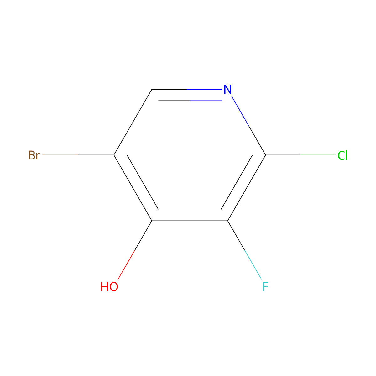 5-Bromo-2-chloro-3-fluoropyridin-4-ol molecular structure, CAS 2090368-58-2