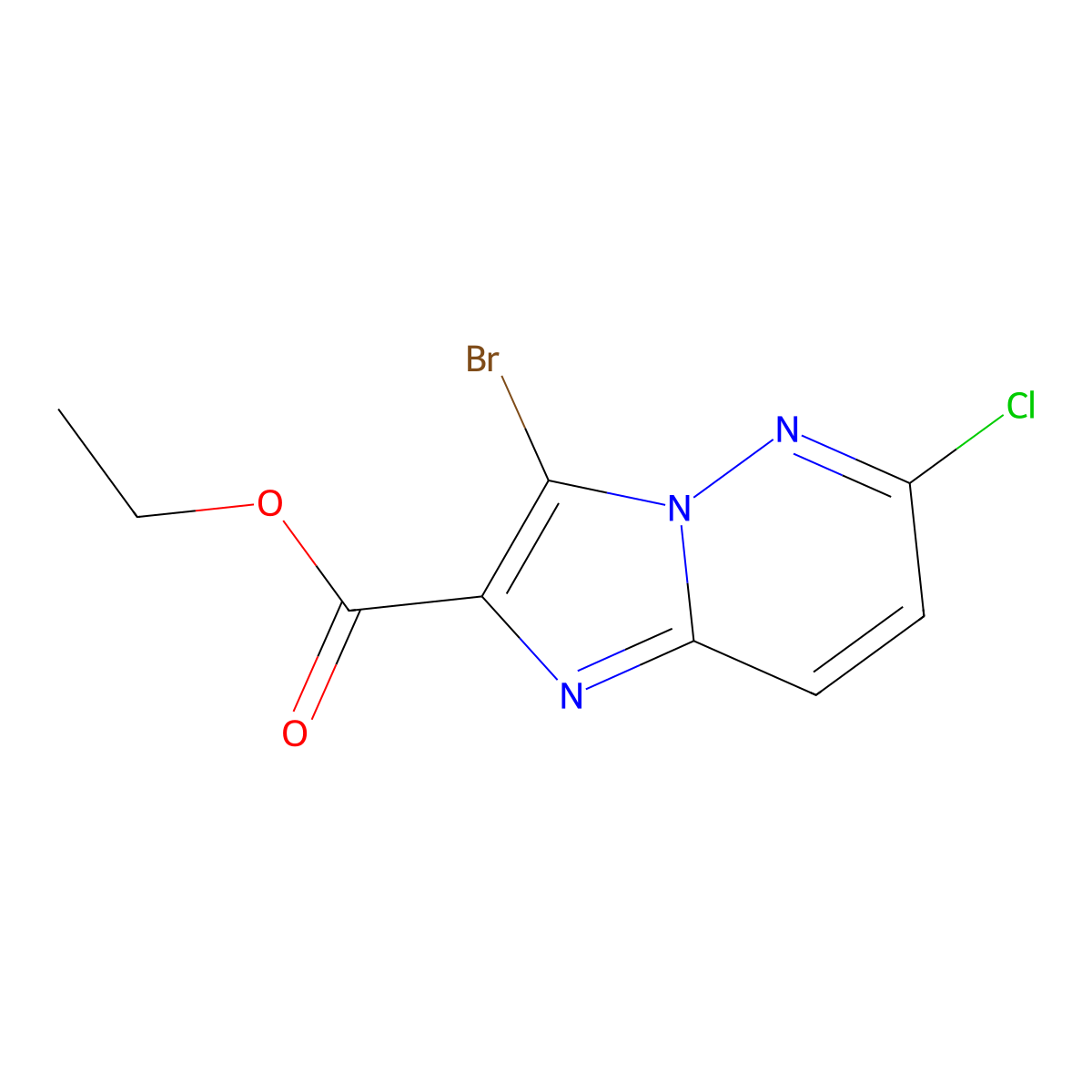 Ethyl 3-bromo-6-chloroimidazo[1,2-b]pyridazine-2-carboxylate molecular structure, CAS 2090369-22-3