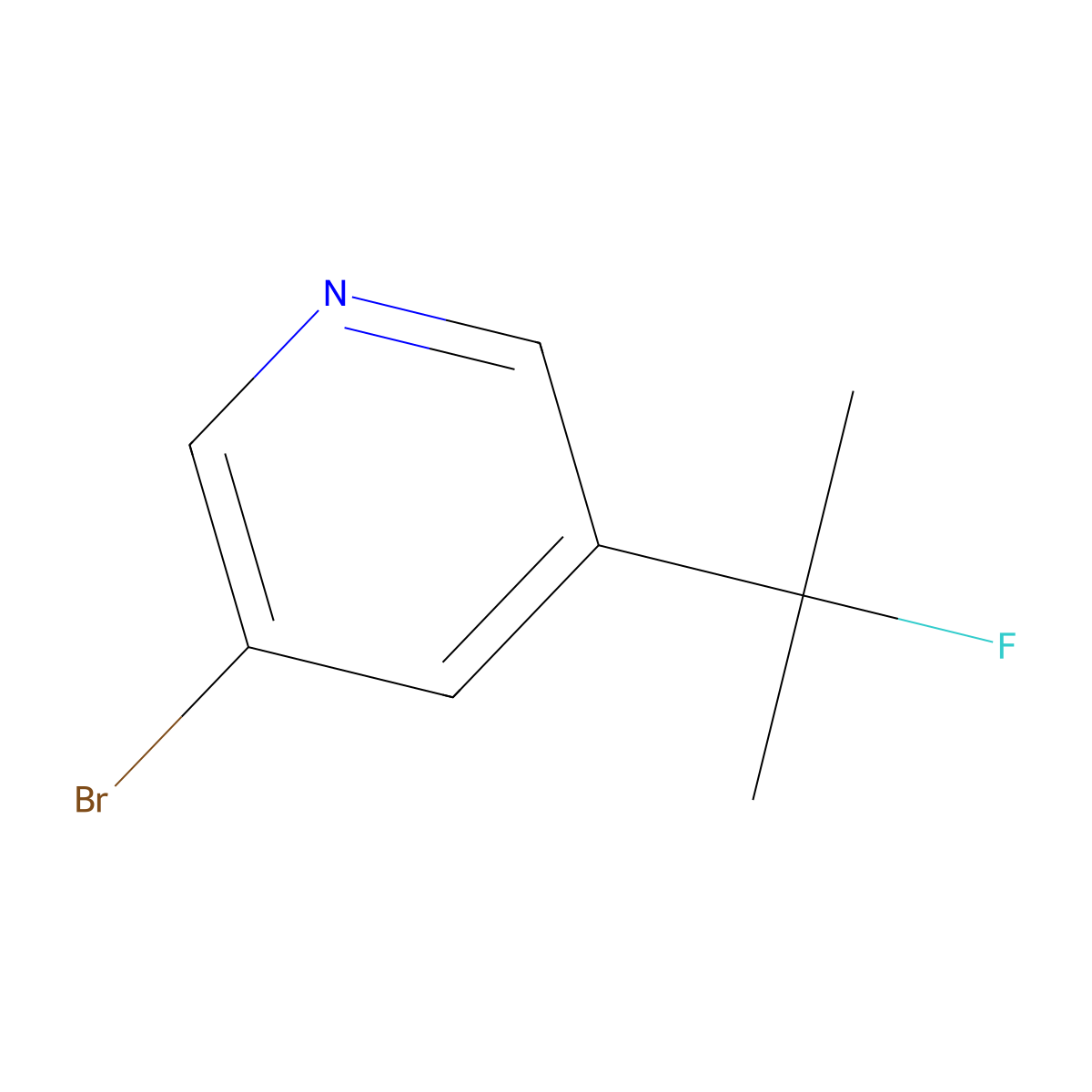 3-Bromo-5-(2-fluoropropan-2-yl)pyridine molecular structure, CAS 2090369-99-4