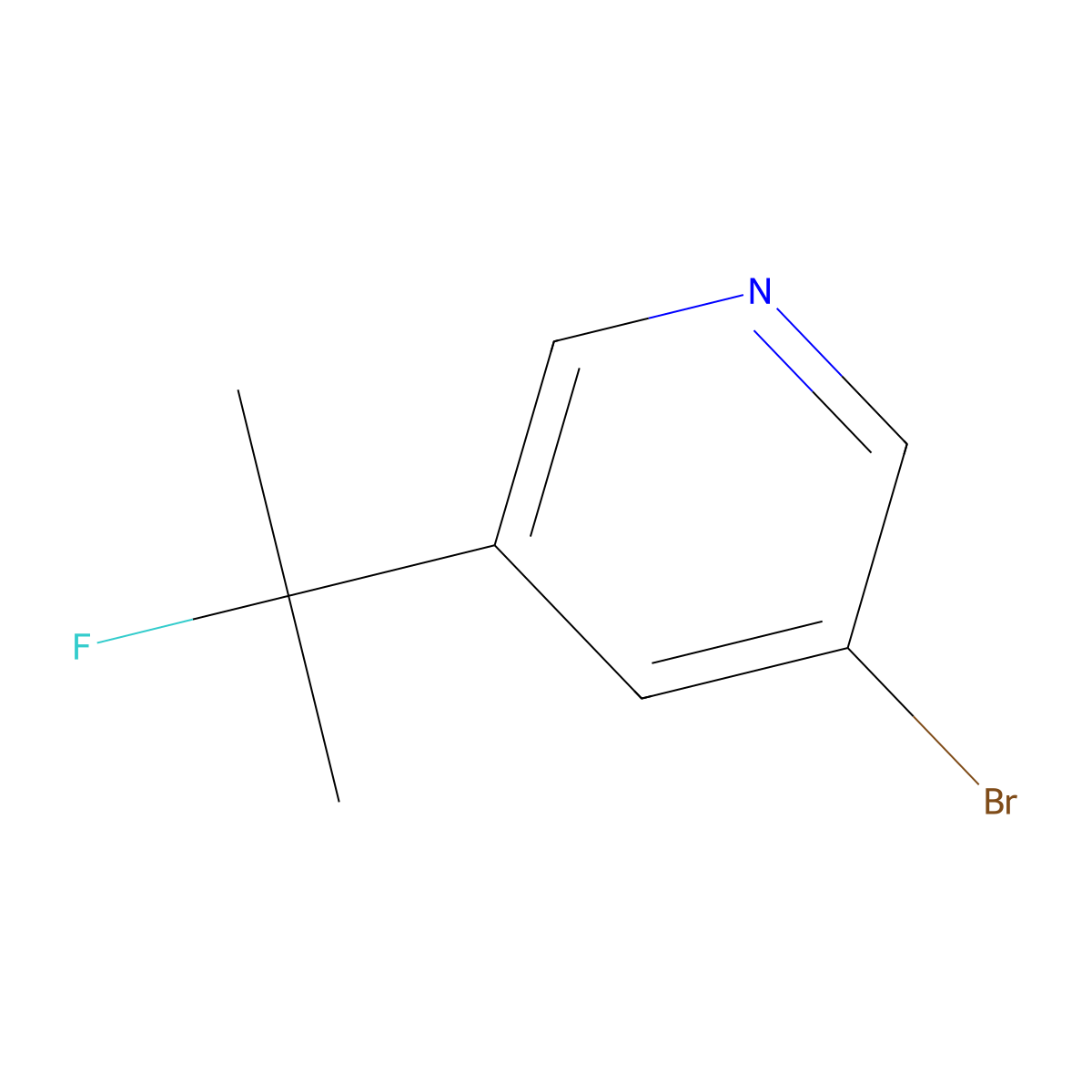 3-Bromo-5-(2-fluoropropan-2-yl)pyridine molecular structure, CAS 2090369-99-4
