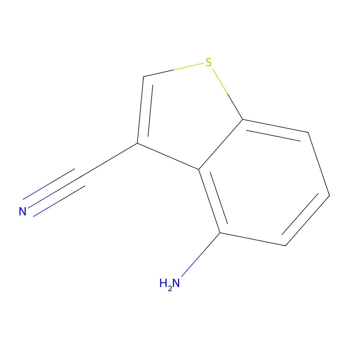 4-Aminobenzo[b]thiophene-3-carbonitrile molecular structure, CAS 2090370-15-1