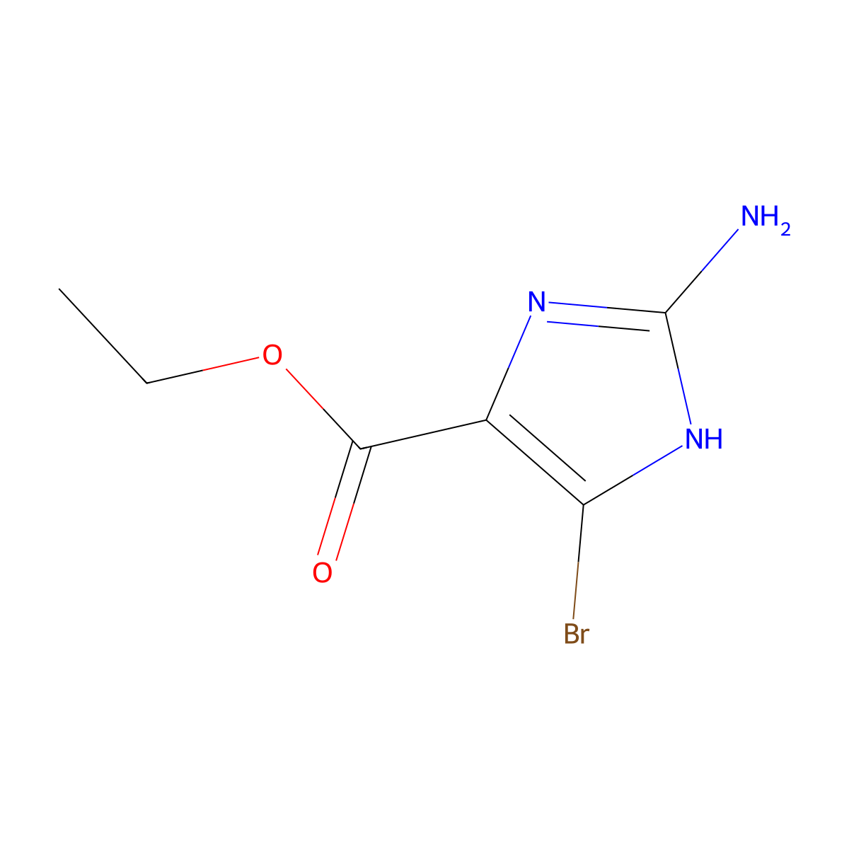 ethyl 2-amino-4-bromo-1H-imidazole-5-carboxylate molecular structure, CAS 2090379-45-4
