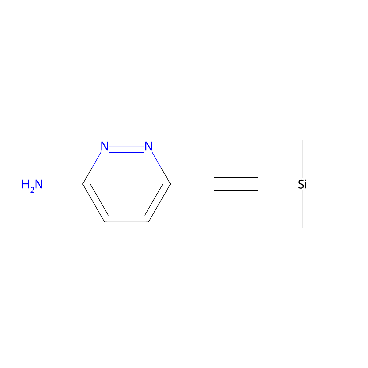 6-((Trimethylsilyl)ethynyl)pyridazin-3-amine molecular structure, CAS 2090381-24-9