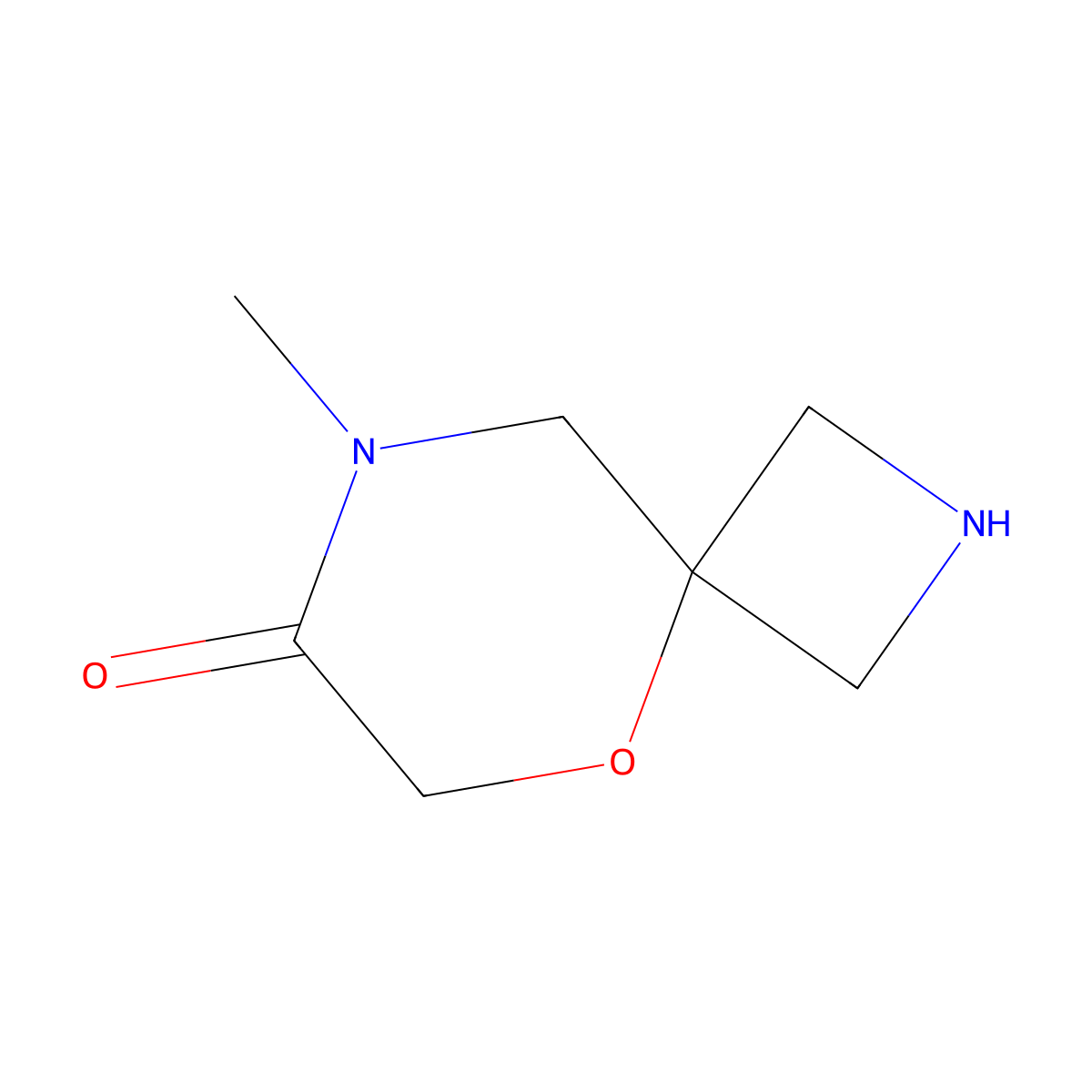 8-Methyl-5-oxa-2,8-diazaspiro[3.5]nonan-7-one molecular structure, CAS 2090387-03-2
