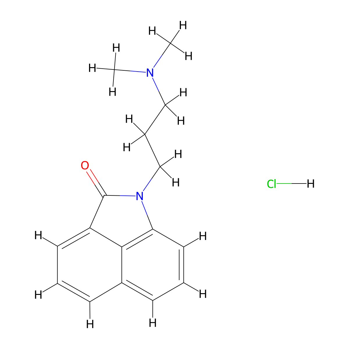 Benz(cd)indol-2(1H)-one, 1-(3-(dimethylamino)propyl)-, monohydrochloride molecular structure, CAS 20904-09-0
