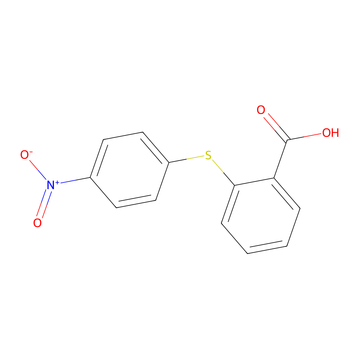 2-(4-Nitrophenylthio)benzoic acid molecular structure, CAS 20904-30-7