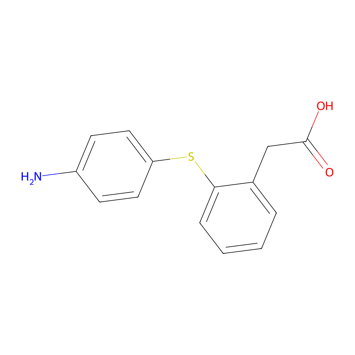 {2-[(4-Aminophenyl)sulfanyl]phenyl}acetic acid molecular structure, CAS 20904-50-1