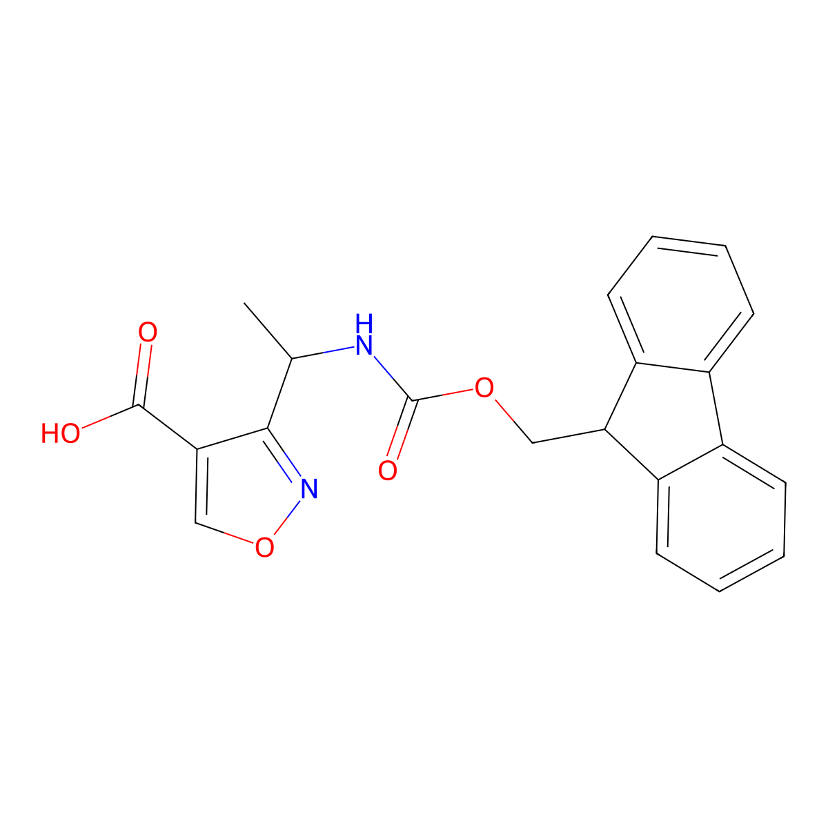 3-[1-({[(9H-fluoren-9-yl)methoxy]carbonyl}amino)ethyl]-1,2-oxazole-4-carboxylicacid molecular structure, CAS 2090400-37-4
