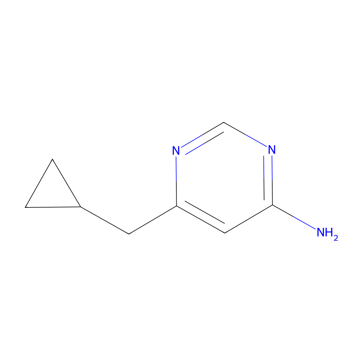 6-(Cyclopropylmethyl)pyrimidin-4-amine molecular structure, CAS 2090400-69-2