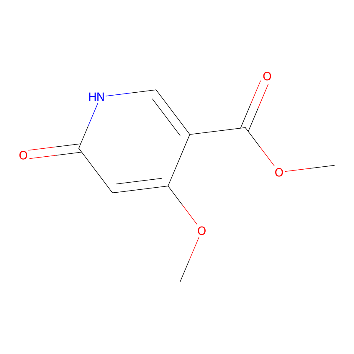 Methyl 1,6-dihydro-4-methoxy-6-oxopyridine-3-carboxylate molecular structure, CAS 2090402-85-8