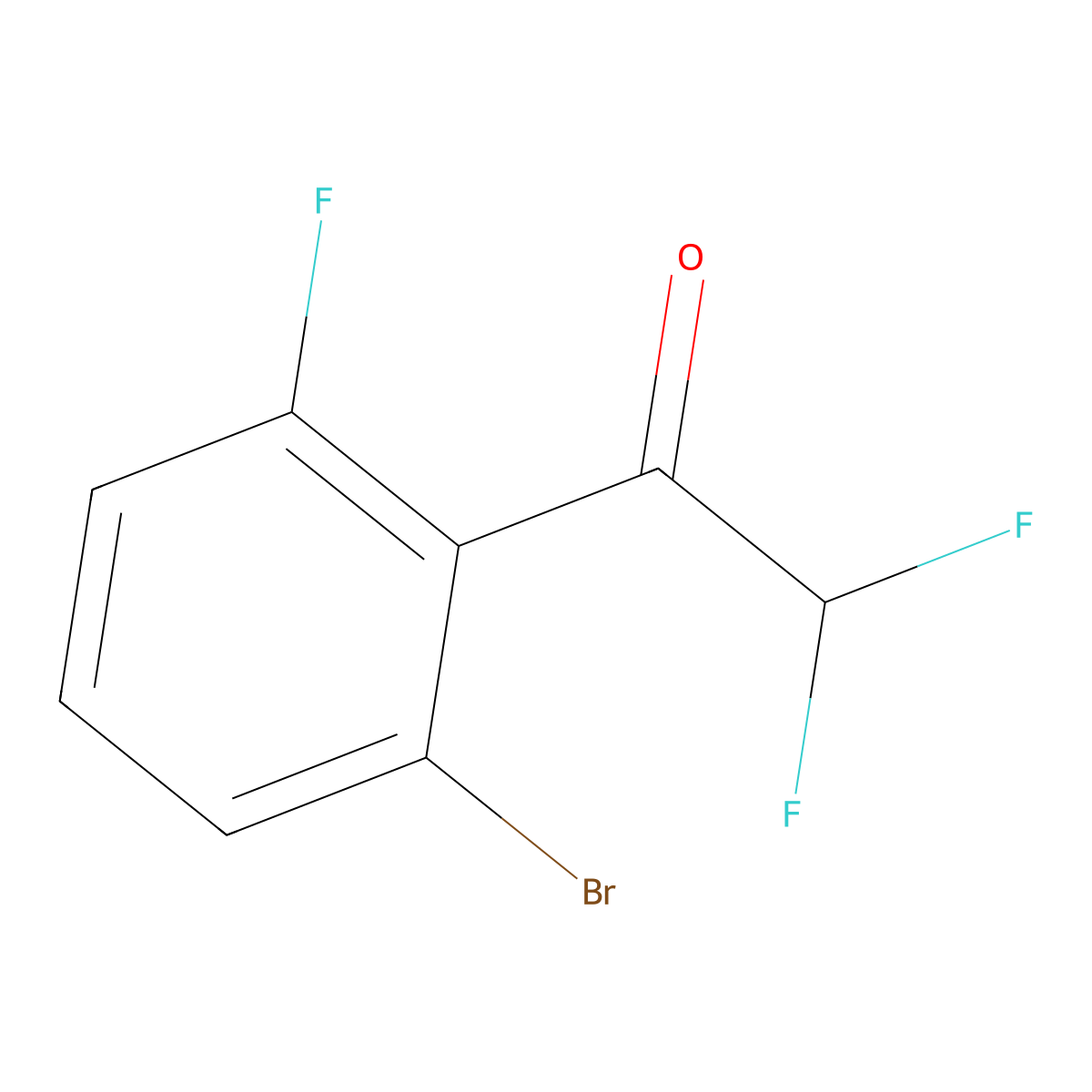 1-(2-Bromo-6-fluorophenyl)-2,2-difluoroethanone molecular structure, CAS 2090411-15-5
