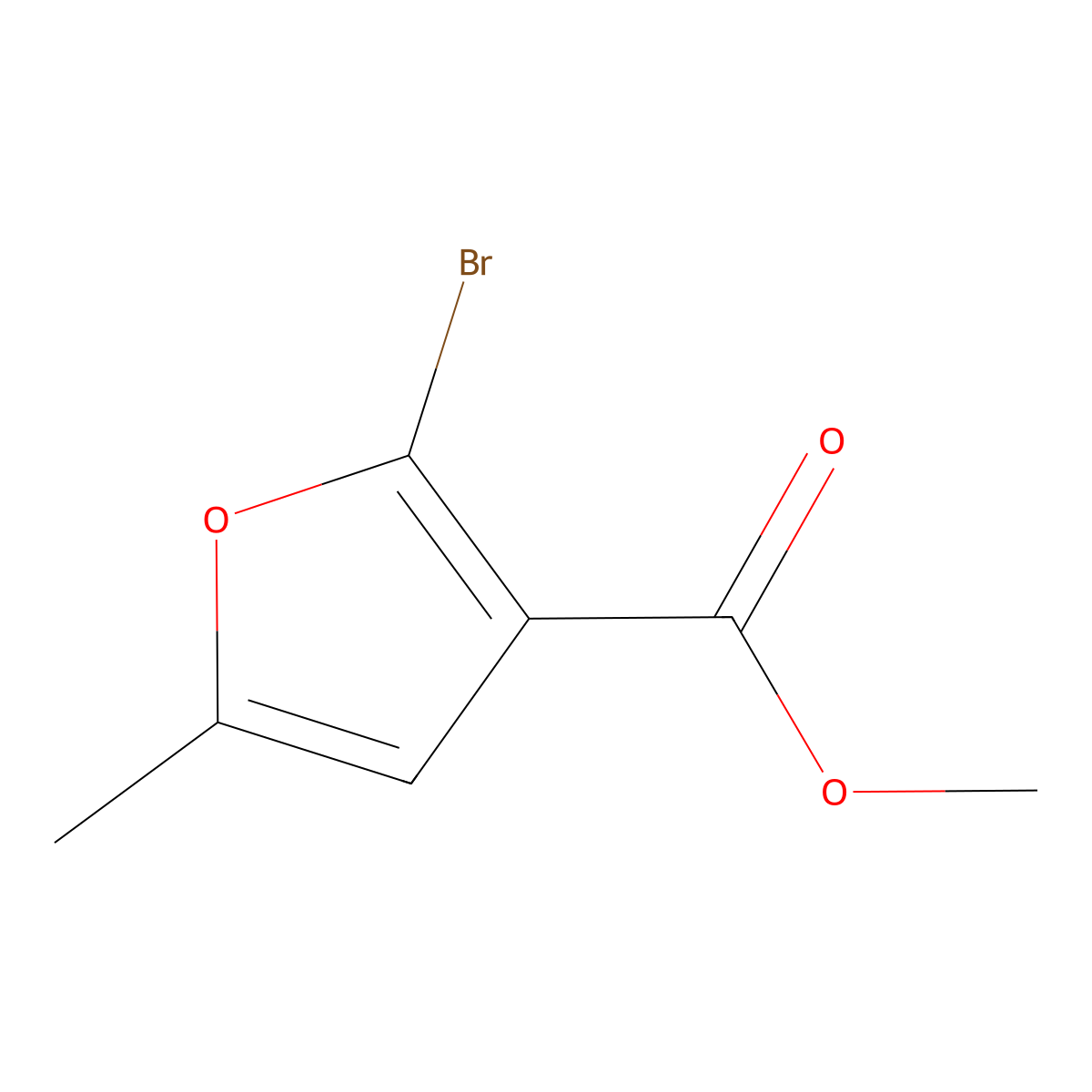 Methyl 2-bromo-5-methylfuran-3-carboxylate molecular structure, CAS 2090412-82-9