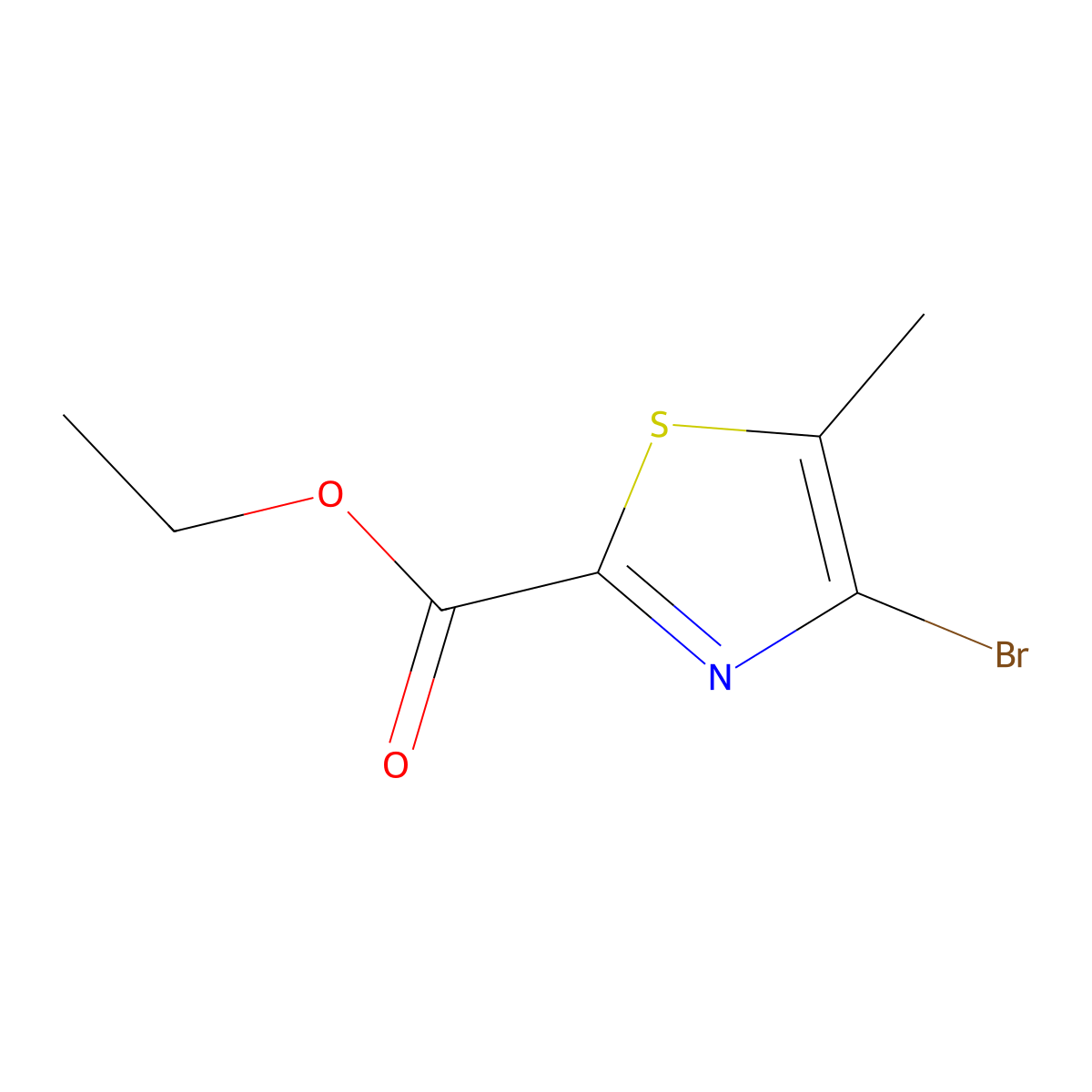 Ethyl 4-bromo-5-methyl-1,3-thiazole-2-carboxylate molecular structure, CAS 2090413-82-2