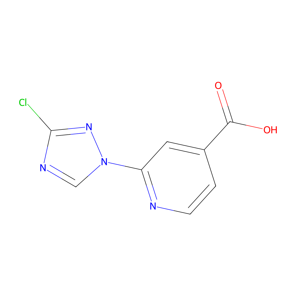 2-(3-Chloro-1h-1,2,4-triazol-1-yl)isonicotinic acid molecular structure, CAS 2090414-76-7