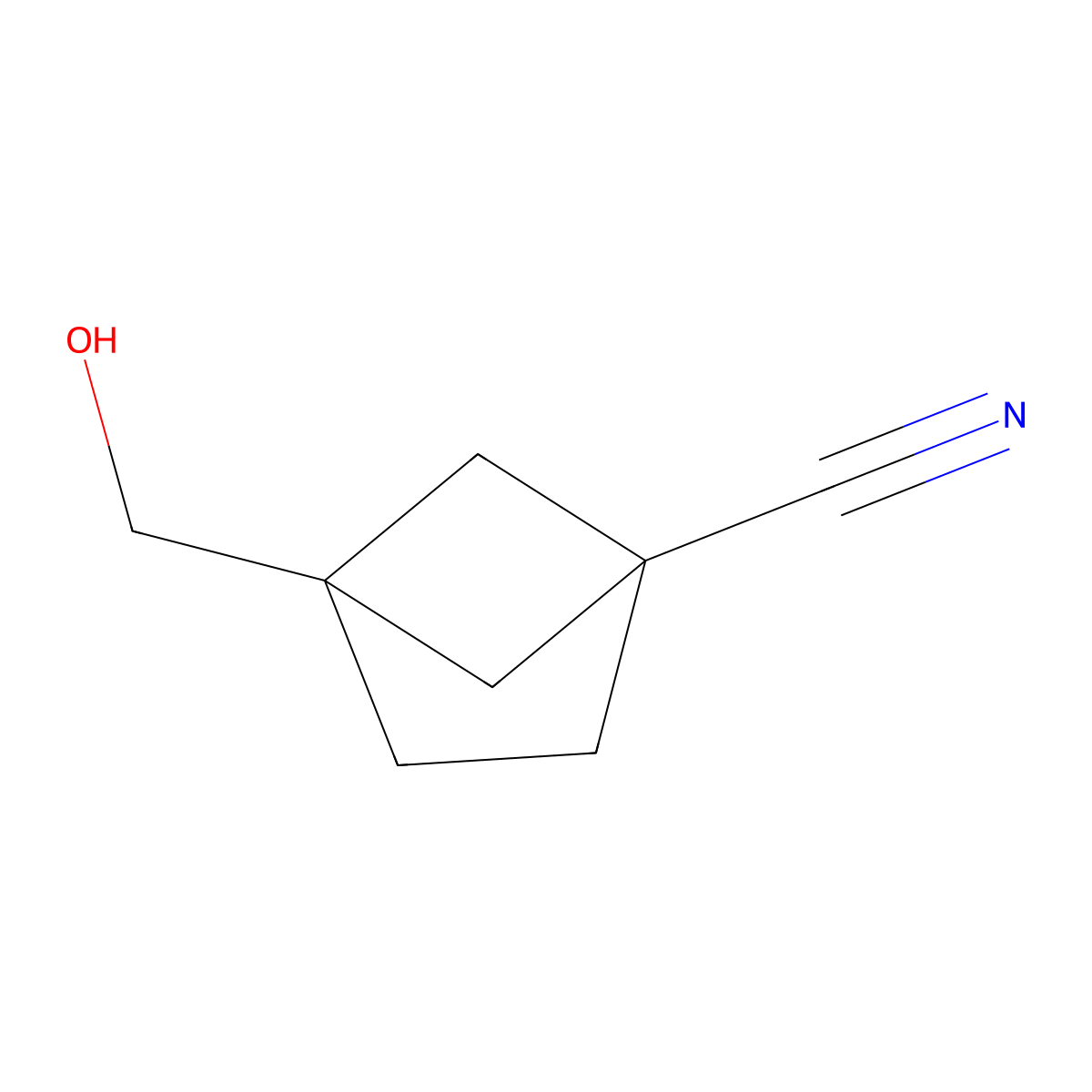 4-(Hydroxymethyl)bicyclo[2.1.1]hexane-1-carbonitrile molecular structure, CAS 2090415-26-0