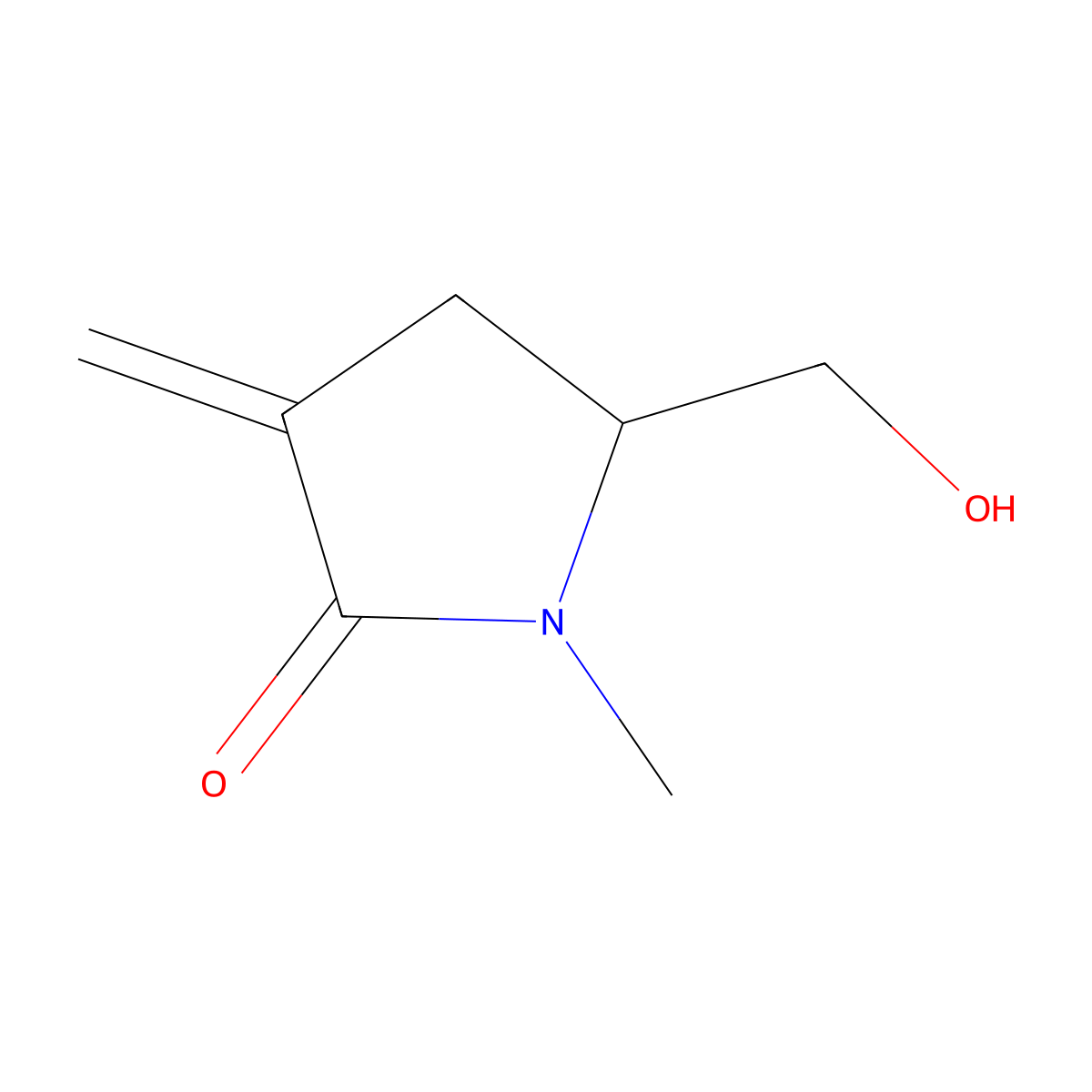 (R)-5-(Hydroxymethyl)-1-methyl-3-methylenepyrrolidin-2-one molecular structure, CAS 2090417-97-1