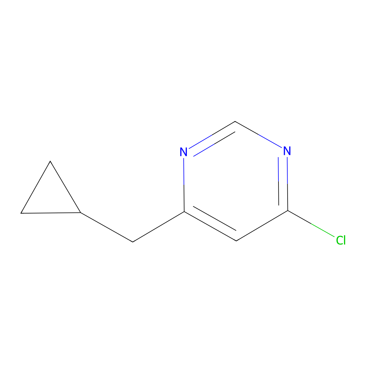 4-Chloro-6-(cyclopropylmethyl)pyrimidine molecular structure, CAS 2090418-34-9
