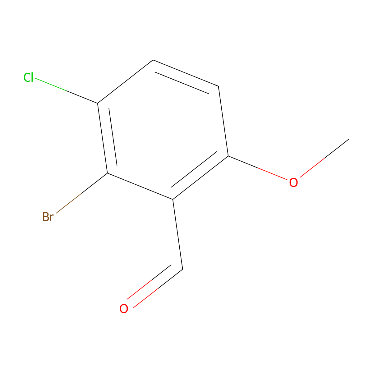 2-bromo-3-chloro-6-methoxyBenzaldehyde molecular structure, CAS 2090421-17-1